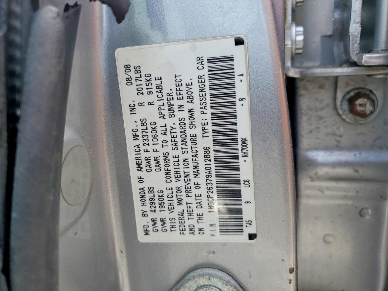 2009 Honda Accord Lx Silver vin: 1HGCP26379A012886