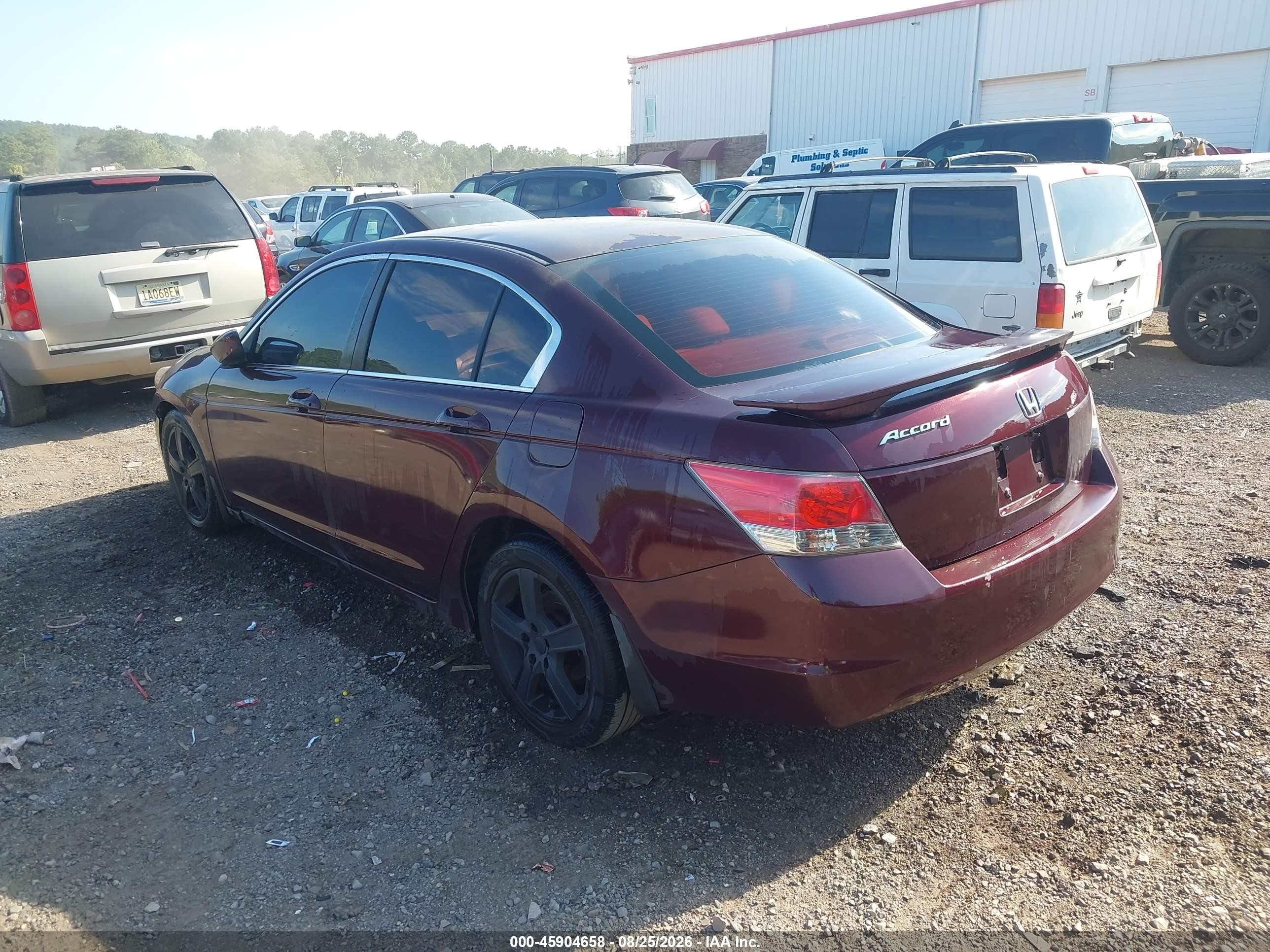 2009 Honda Accord 2.4 Lx Burgundy vin: 1HGCP26379A096272