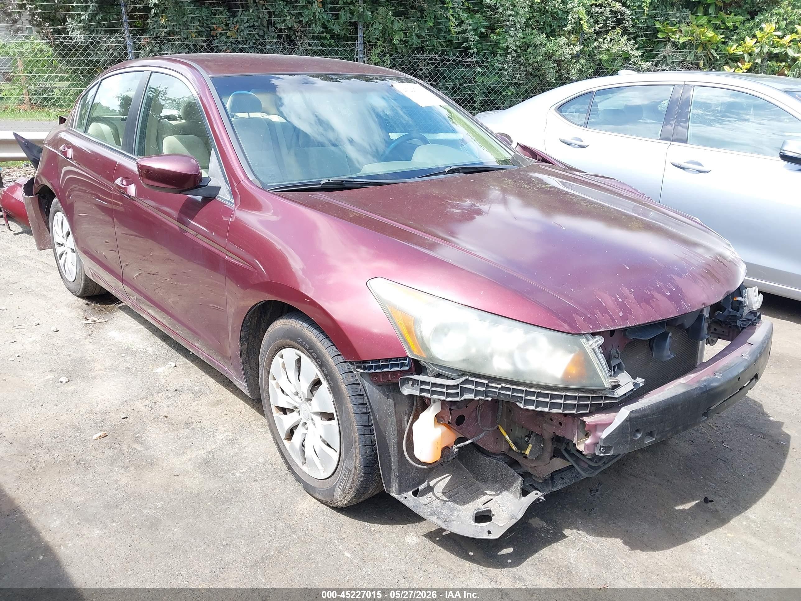 2009 Honda Accord 2.4 Lx Burgundy vin: 1HGCP26379A145938