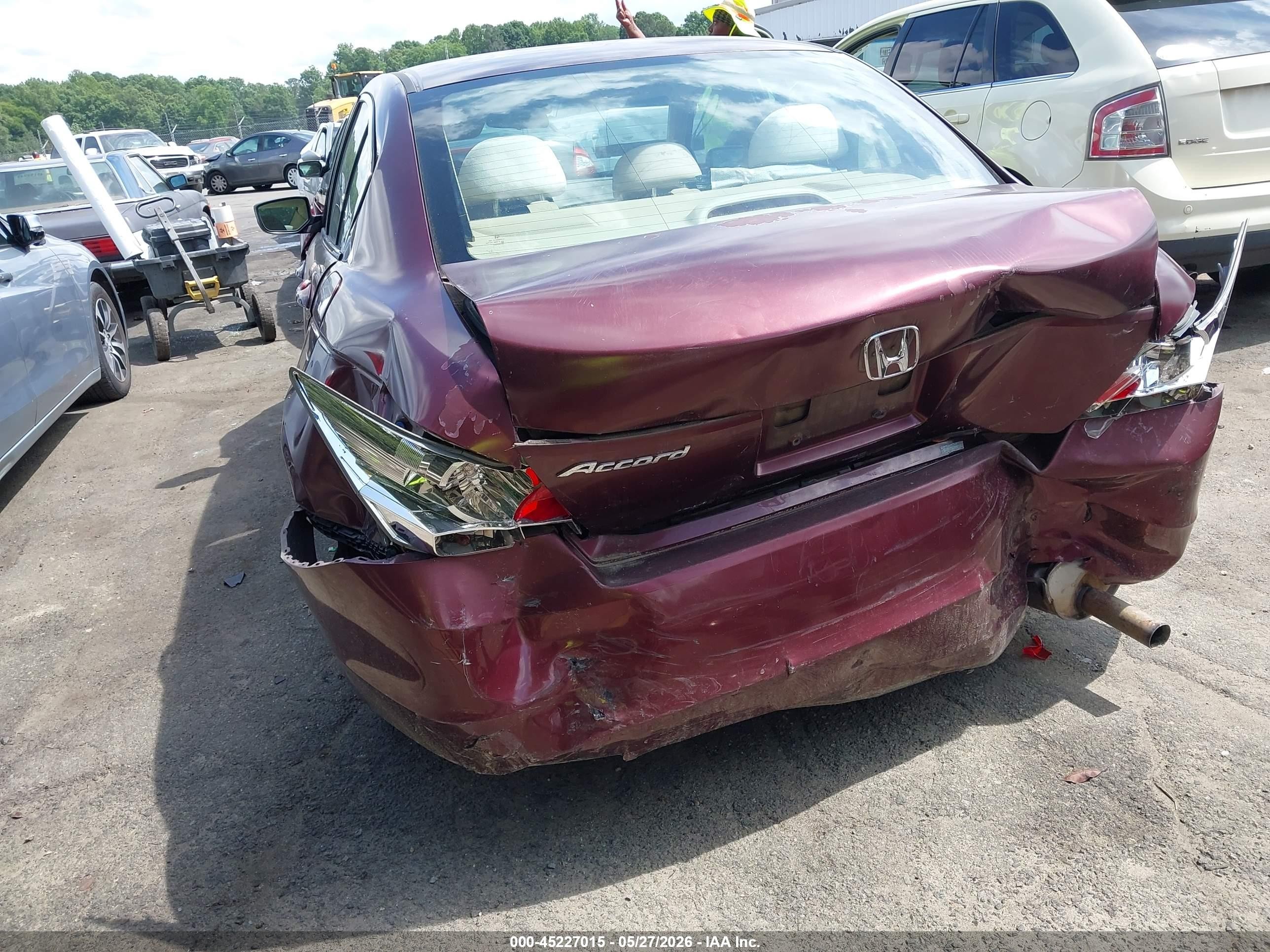 2009 Honda Accord 2.4 Lx Burgundy vin: 1HGCP26379A145938
