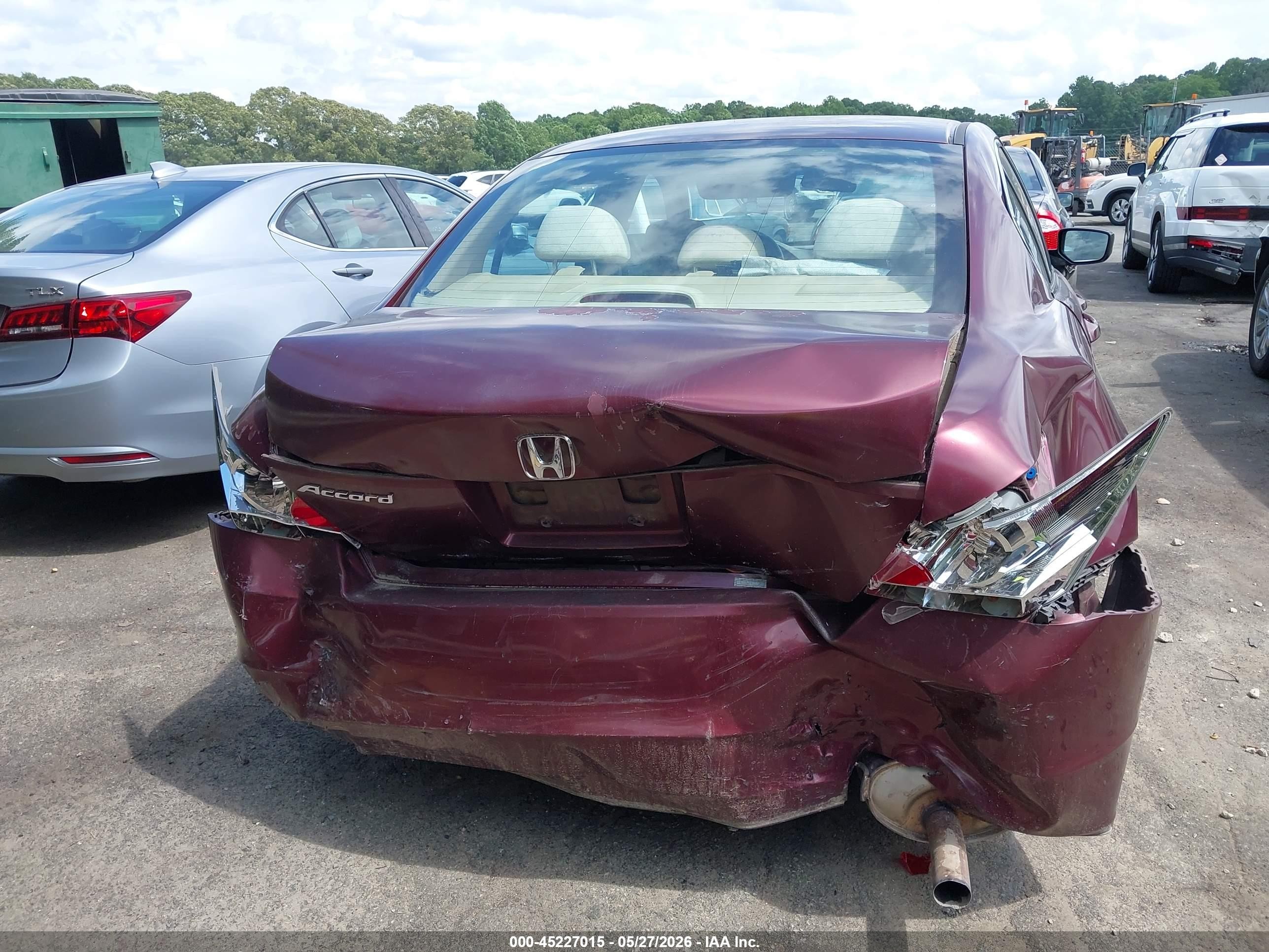 2009 Honda Accord 2.4 Lx Burgundy vin: 1HGCP26379A145938