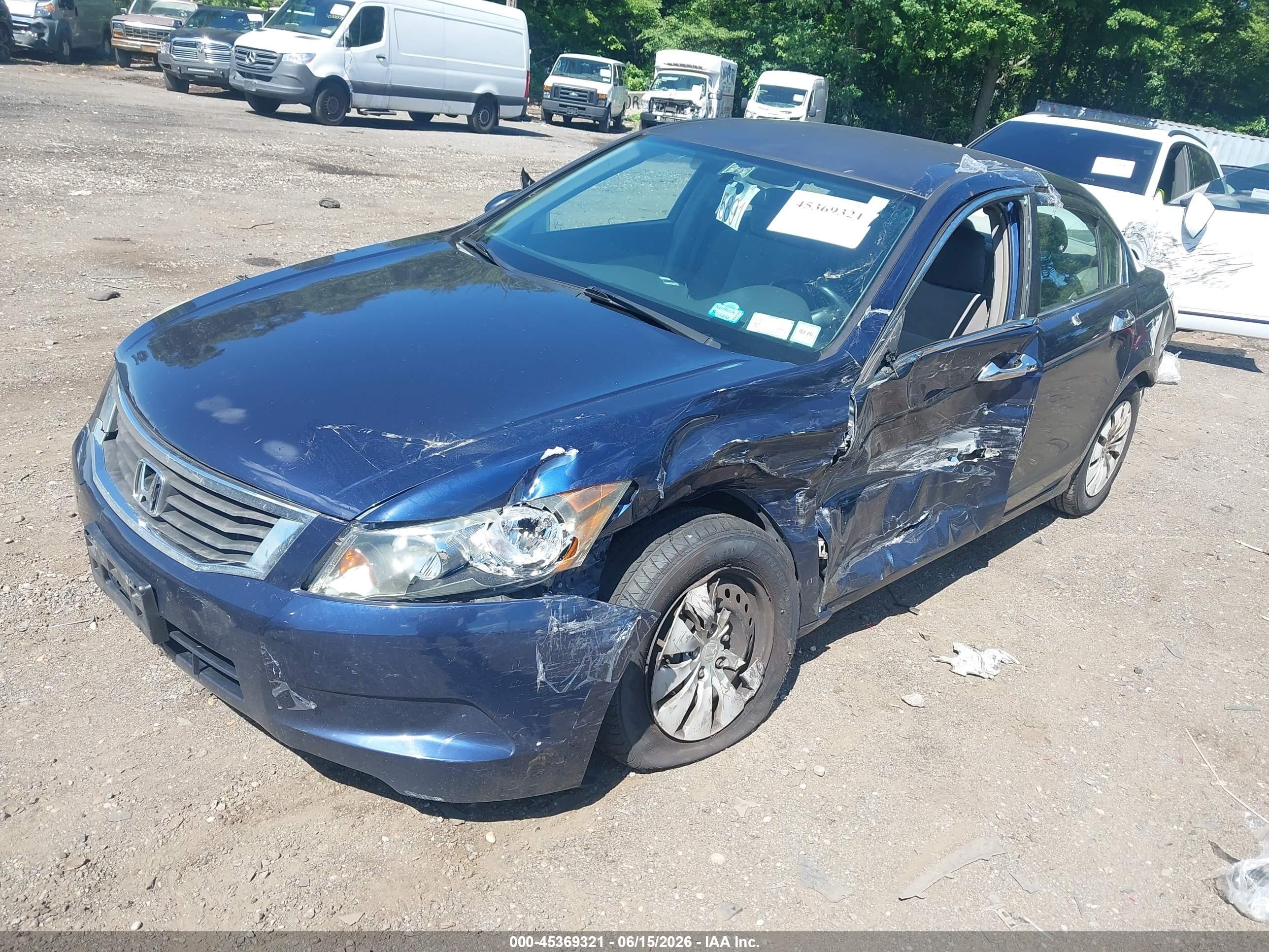 2009 Honda Accord 2.4 Lx Blue vin: 1HGCP26379A186442