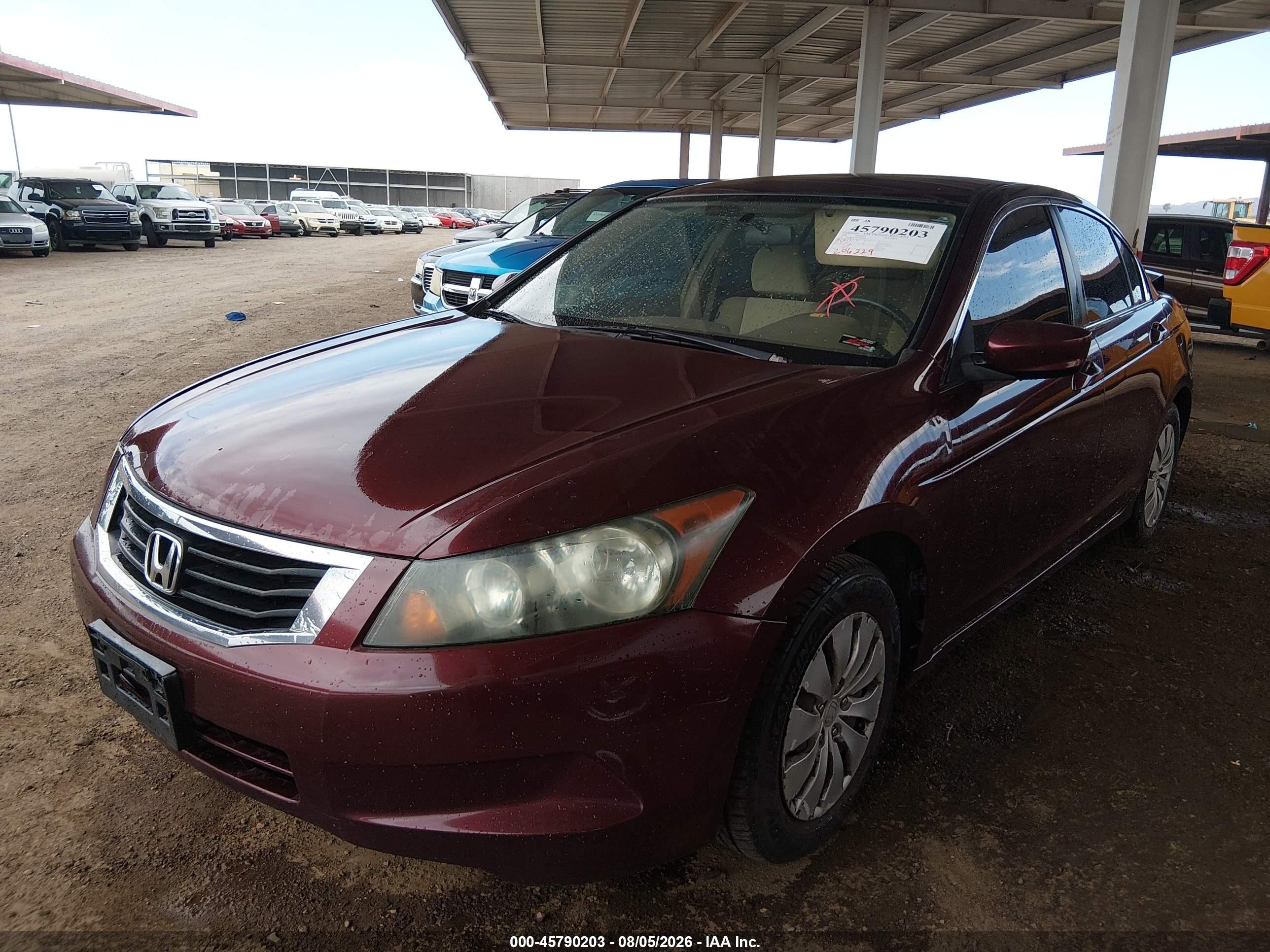 2008 Honda Accord 2.4 Lx Maroon vin: 1HGCP26388A037066