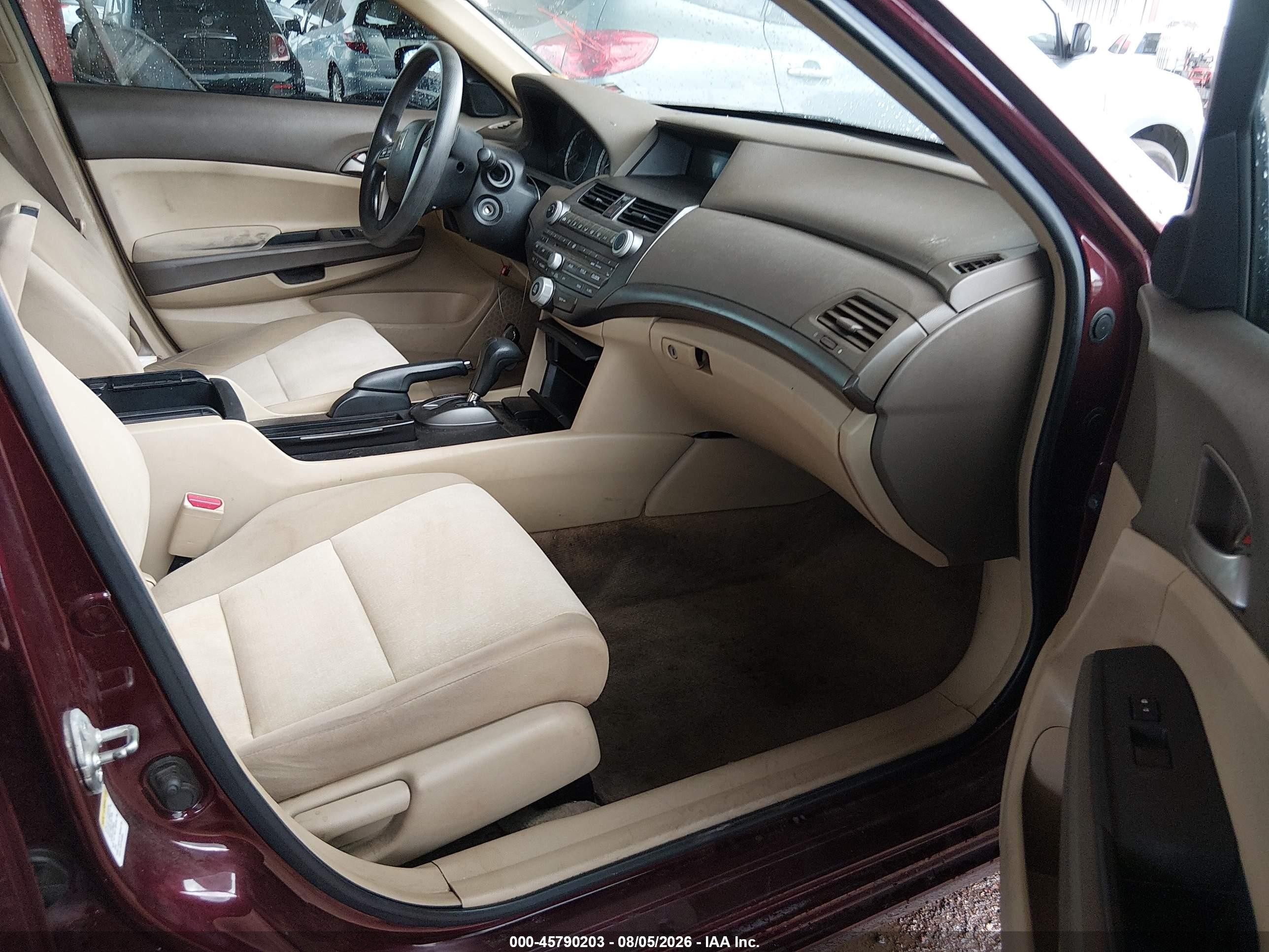 2008 Honda Accord 2.4 Lx Maroon vin: 1HGCP26388A037066