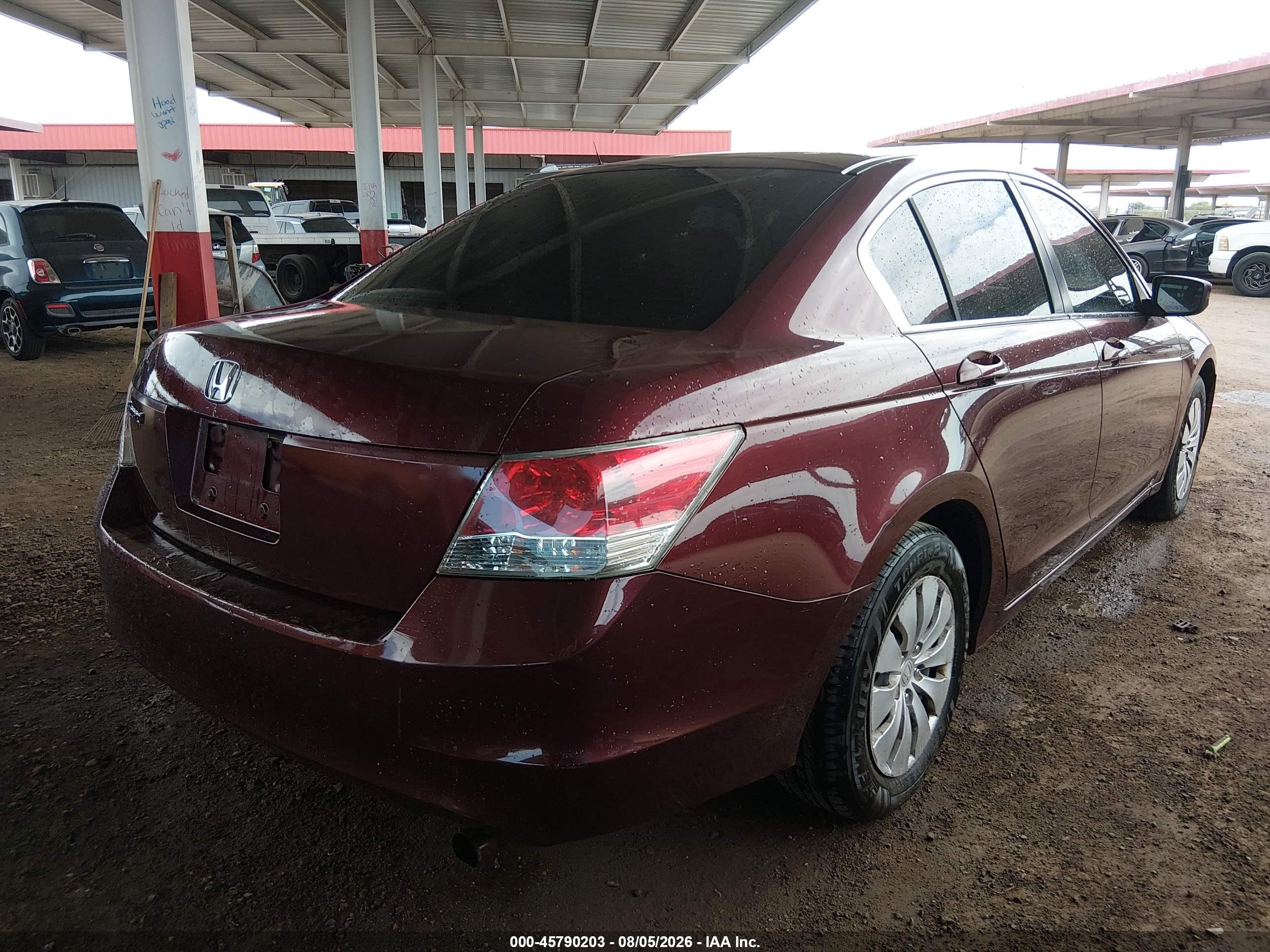 2008 Honda Accord 2.4 Lx Maroon vin: 1HGCP26388A037066