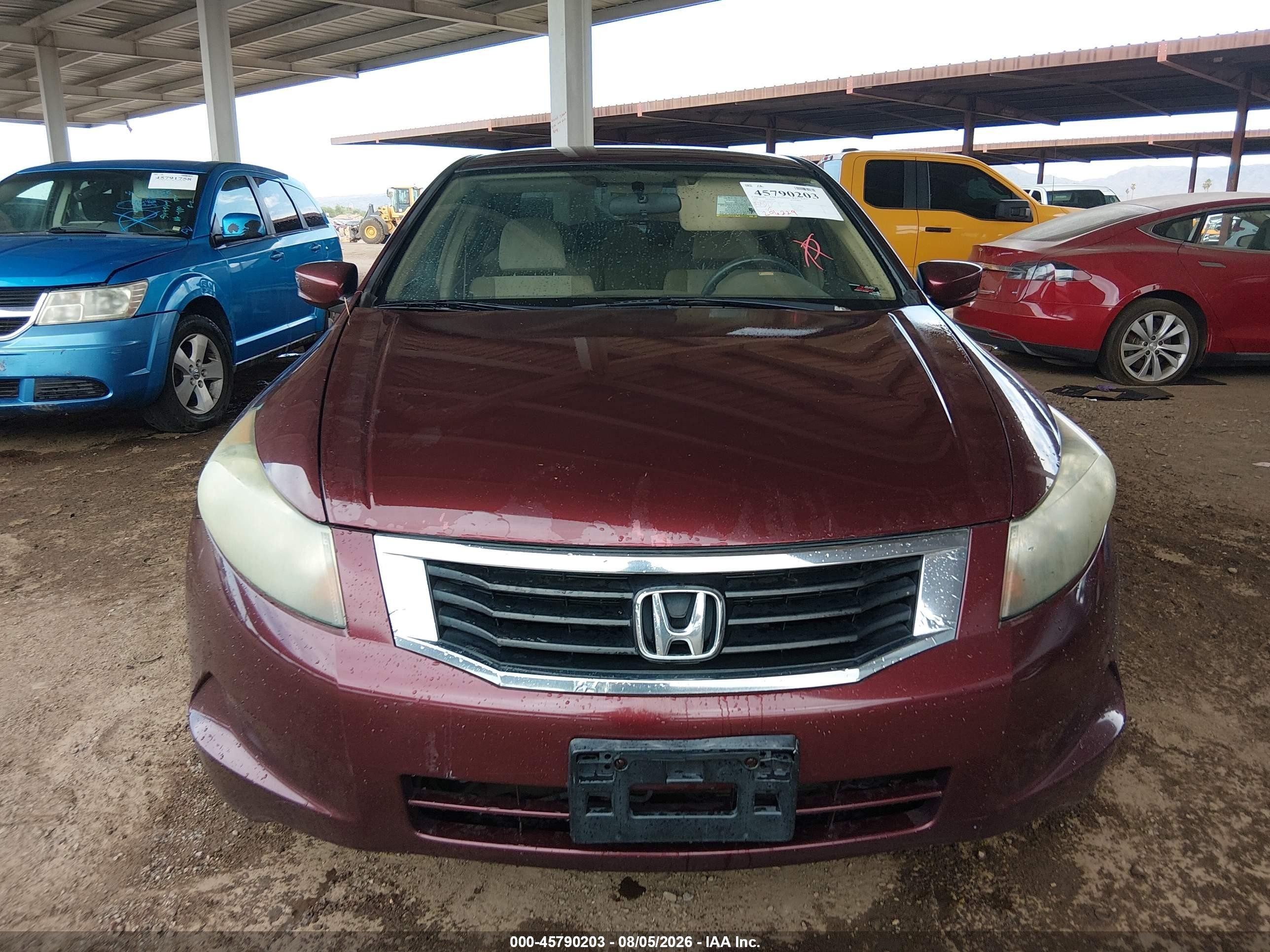 2008 Honda Accord 2.4 Lx Maroon vin: 1HGCP26388A037066