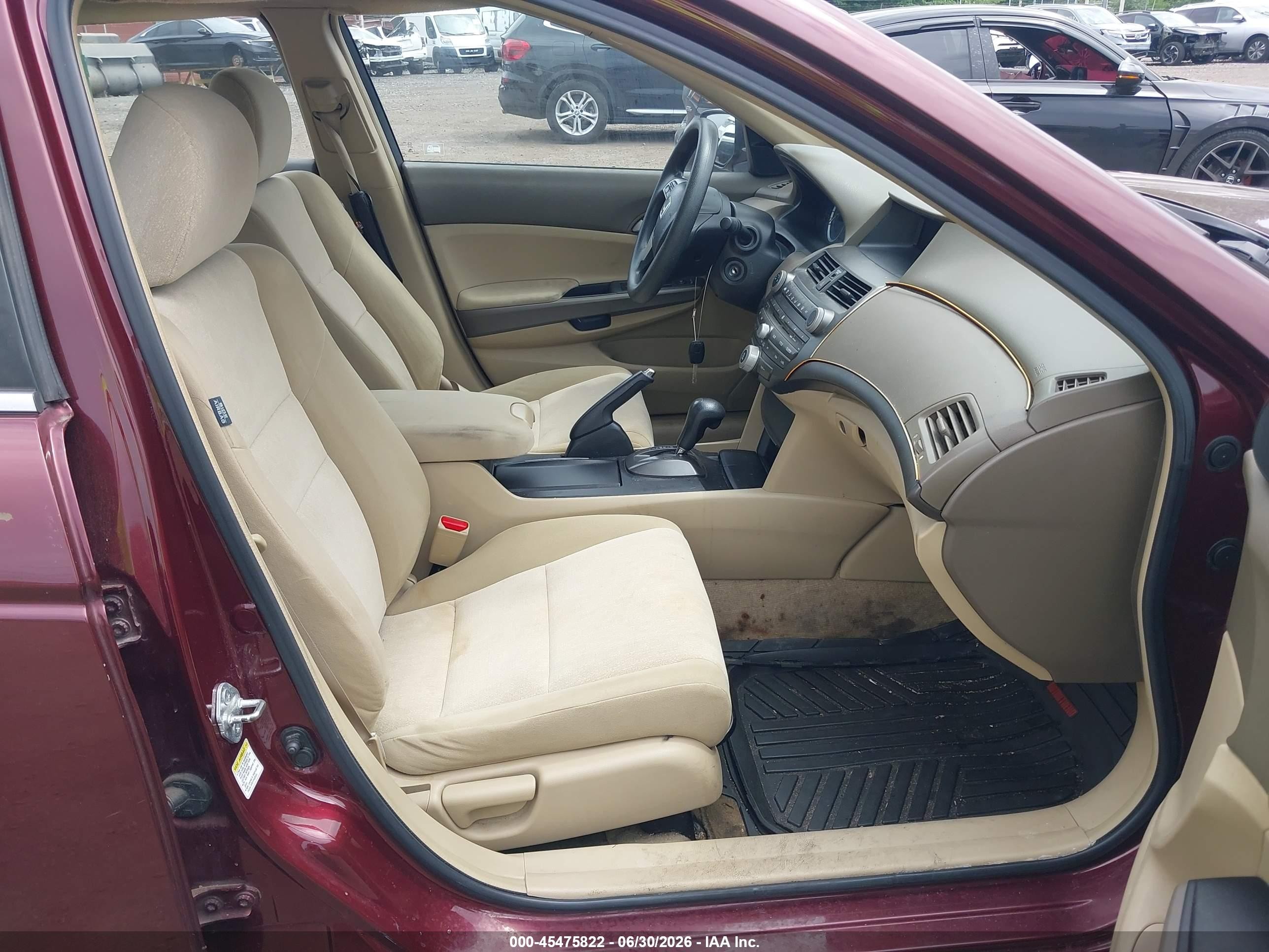 2008 Honda Accord 2.4 Lx Maroon vin: 1HGCP26388A063523