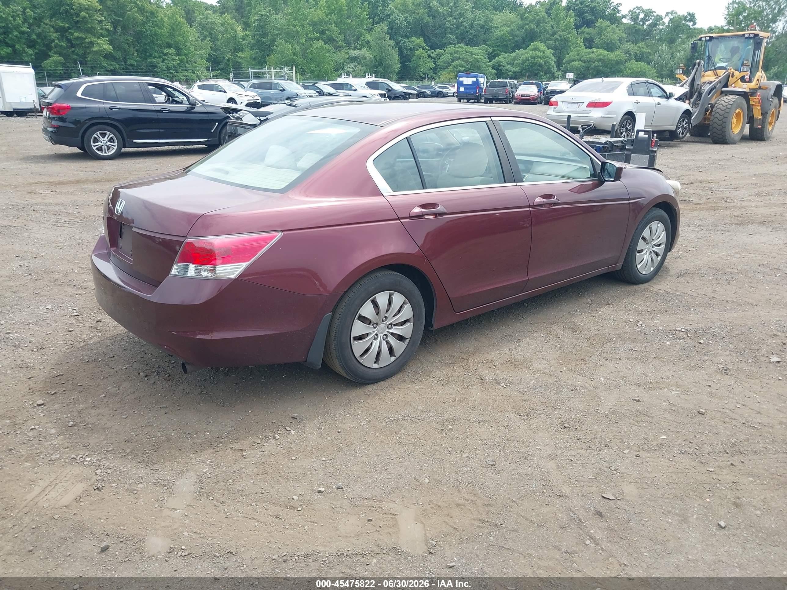 2008 Honda Accord 2.4 Lx Maroon vin: 1HGCP26388A063523