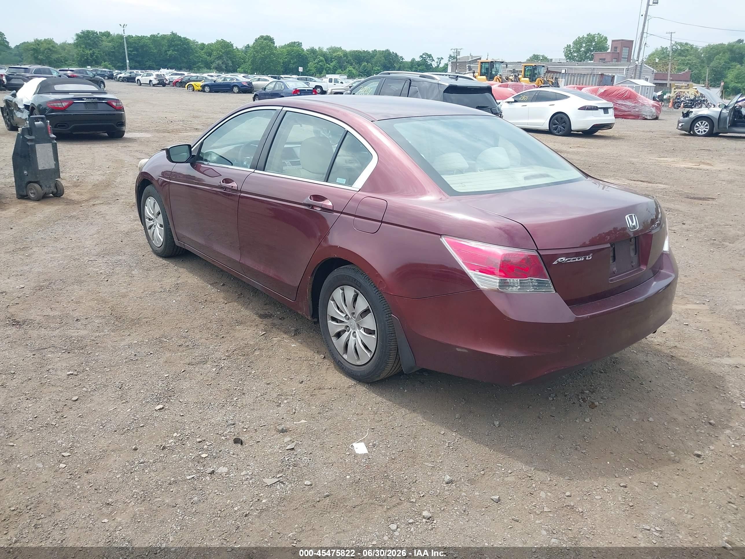 2008 Honda Accord 2.4 Lx Maroon vin: 1HGCP26388A063523
