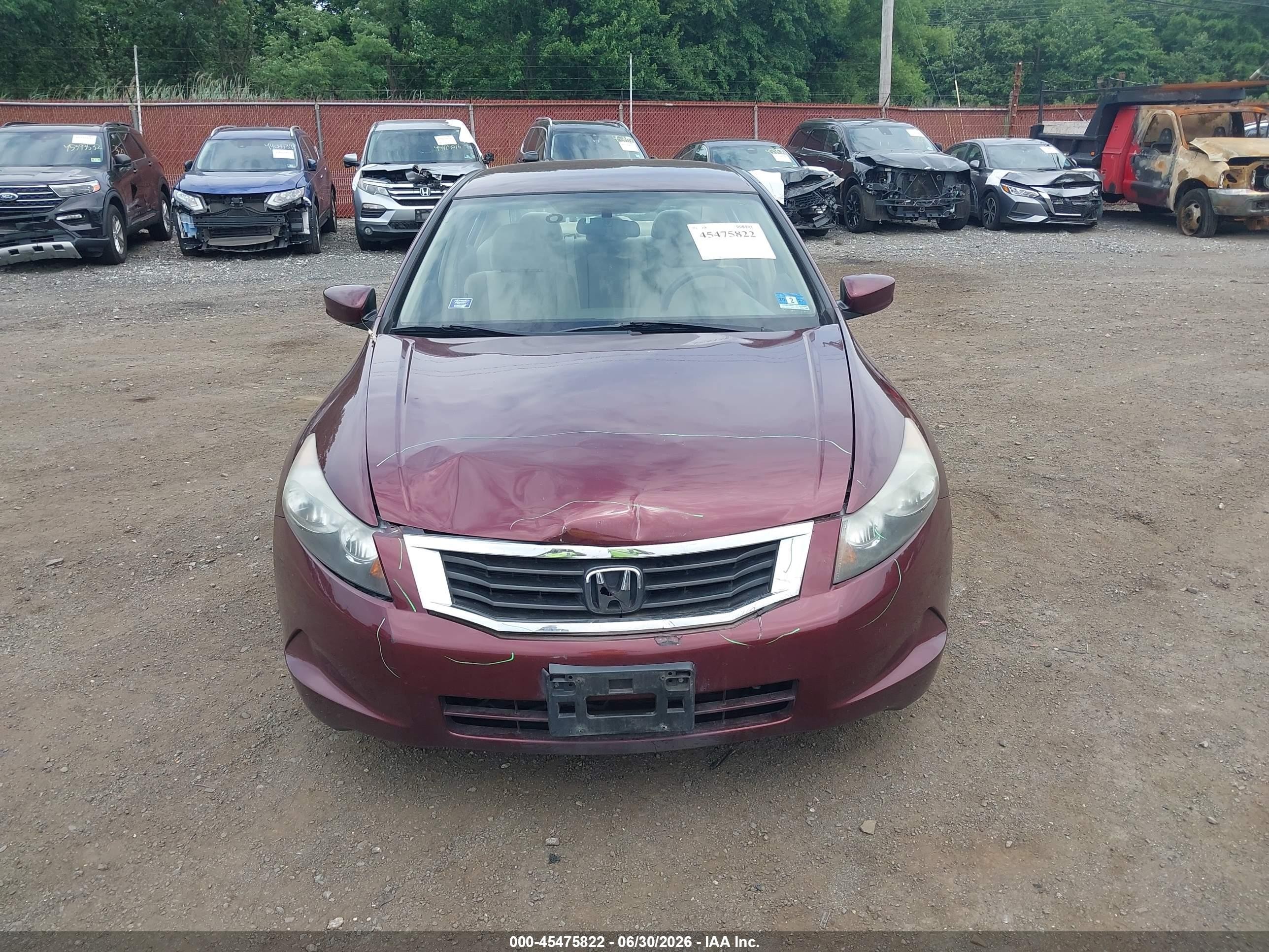 2008 Honda Accord 2.4 Lx Maroon vin: 1HGCP26388A063523