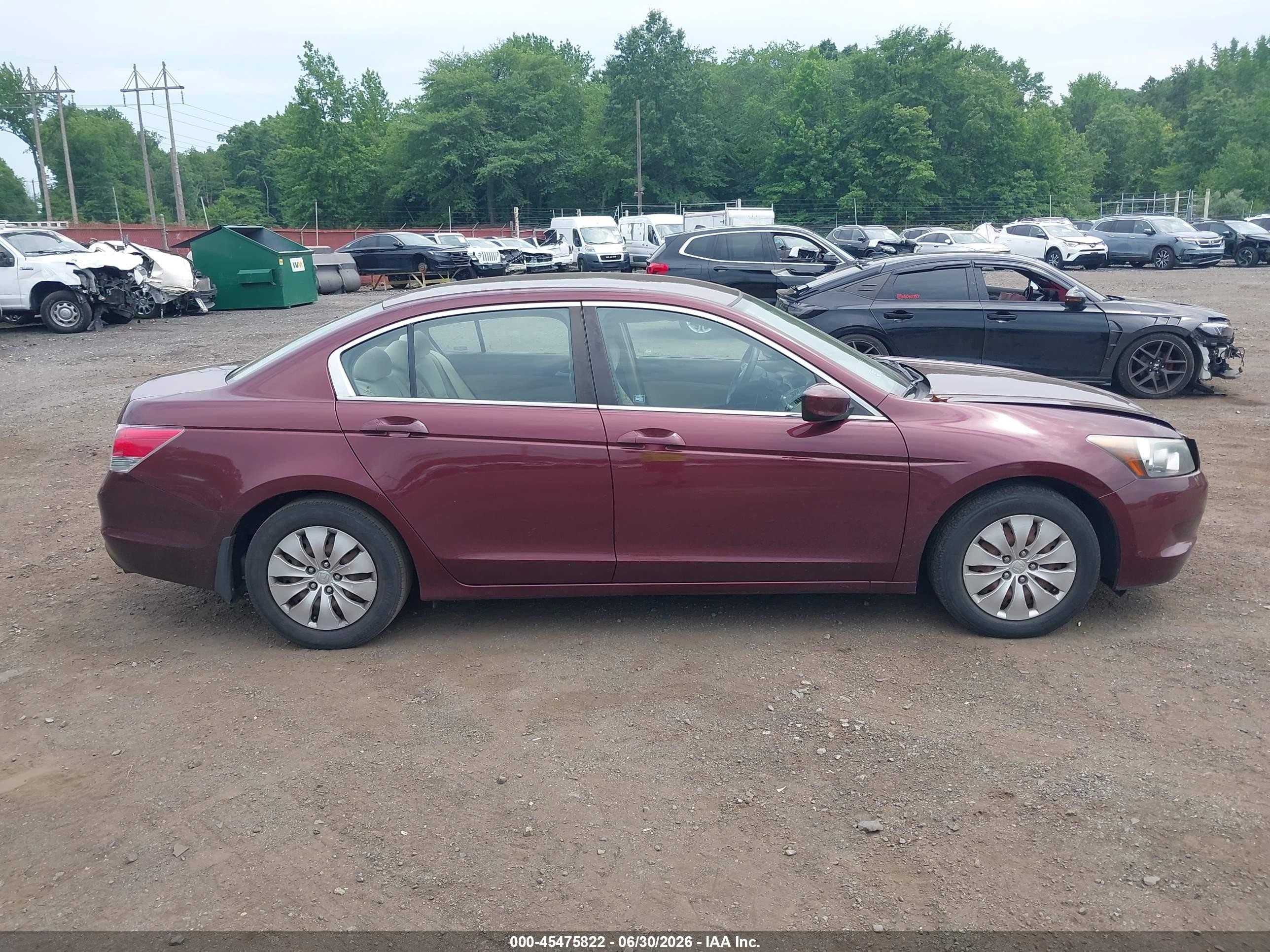 2008 Honda Accord 2.4 Lx Maroon vin: 1HGCP26388A063523