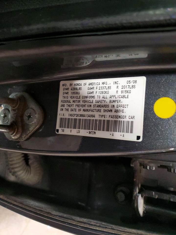 2008 Honda Accord Lx Silver vin: 1HGCP26388A134994