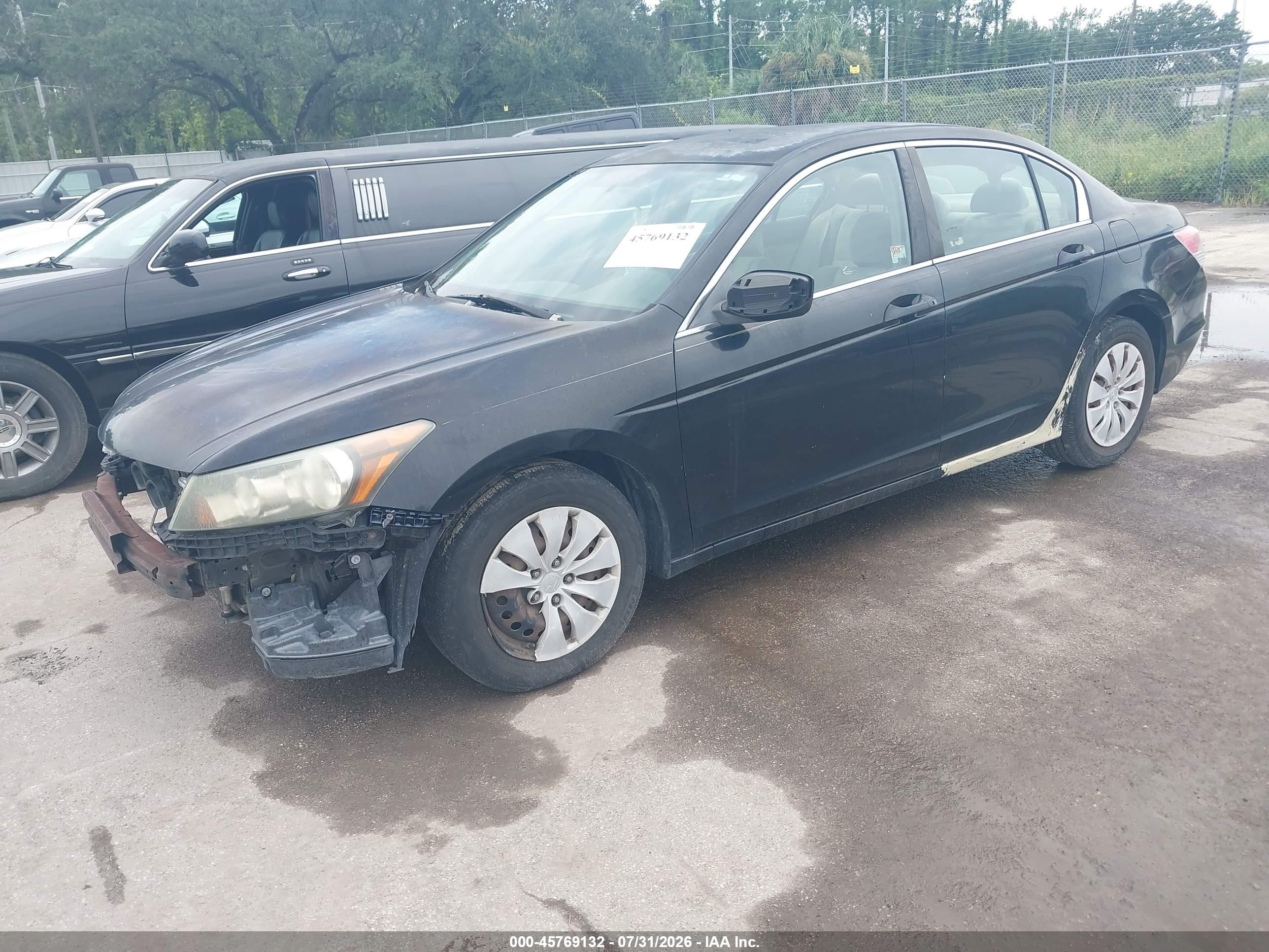 2009 Honda Accord 2.4 Lx Black vin: 1HGCP26389A019359