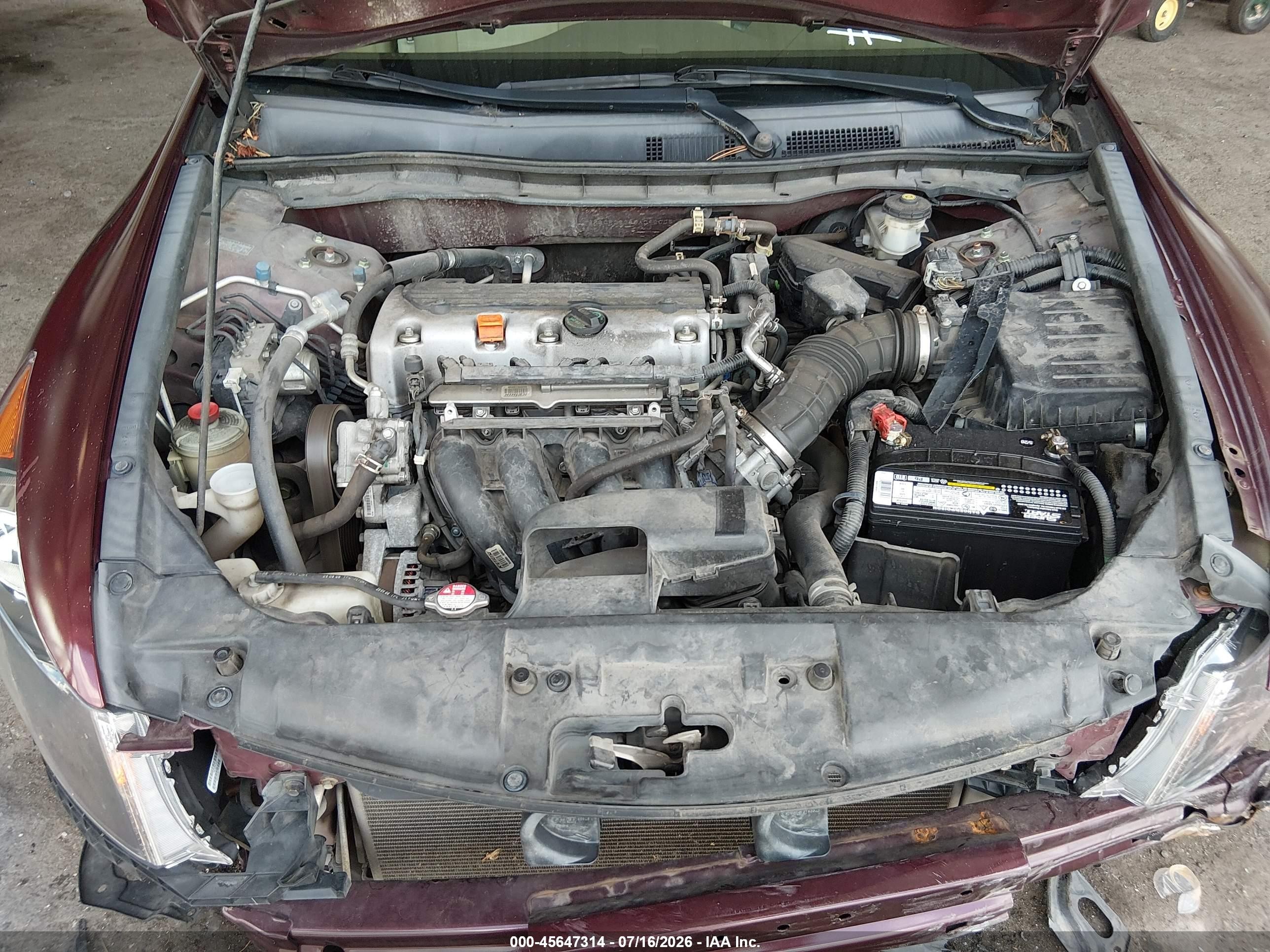 2009 Honda Accord 2.4 Lx Maroon vin: 1HGCP26389A092005