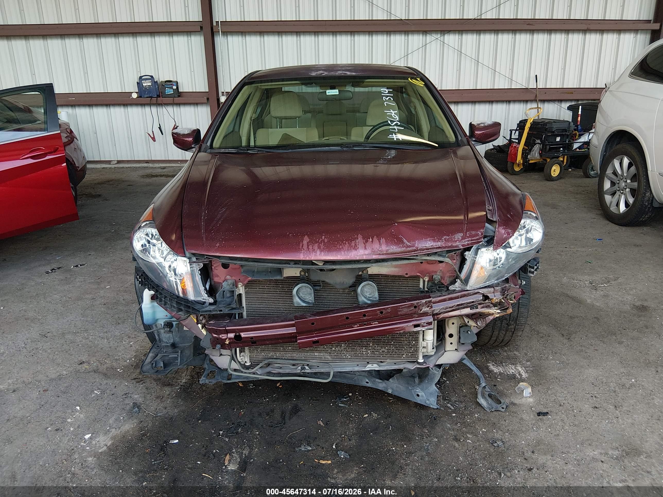 2009 Honda Accord 2.4 Lx Maroon vin: 1HGCP26389A092005