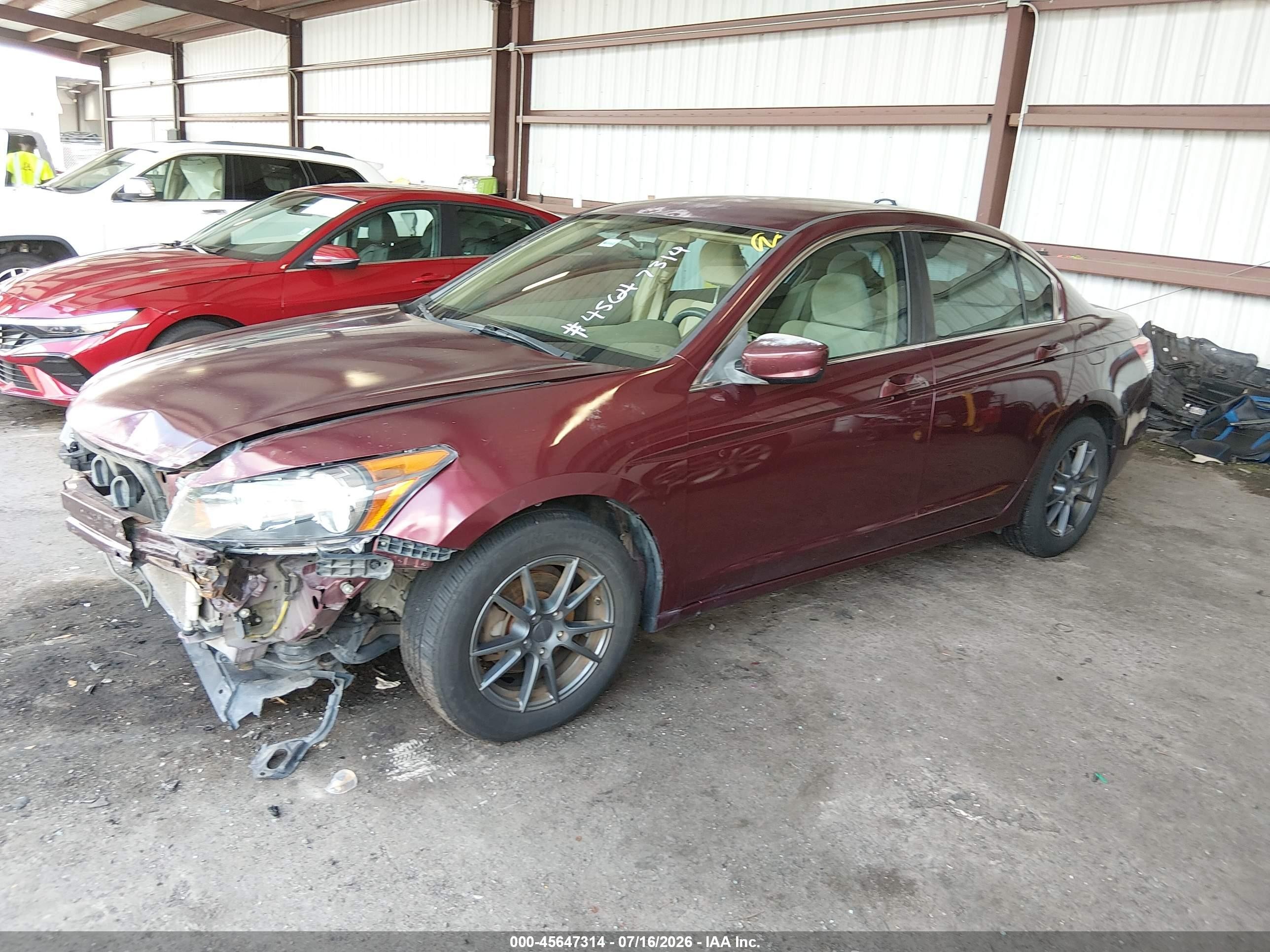 2009 Honda Accord 2.4 Lx Maroon vin: 1HGCP26389A092005