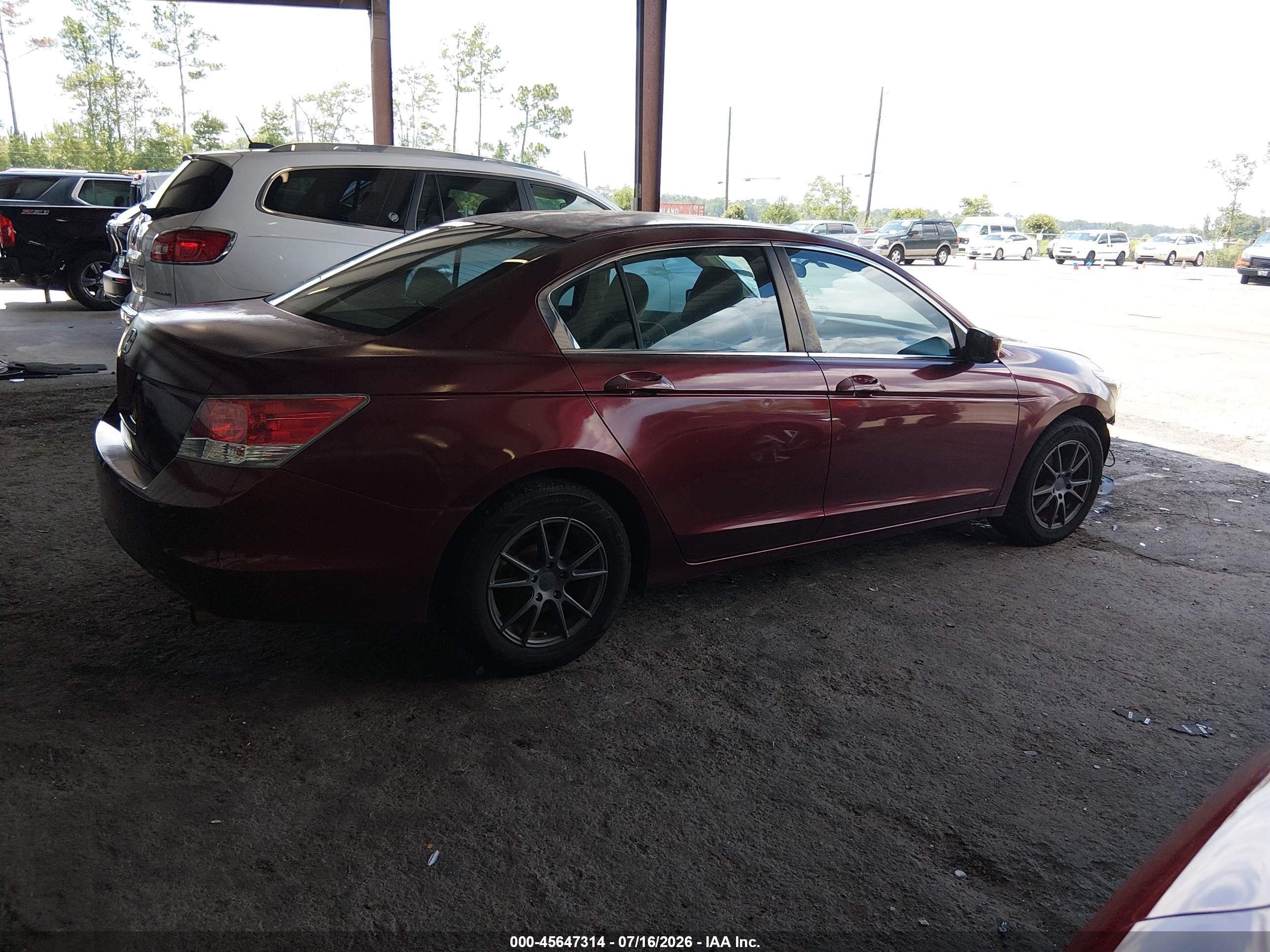 2009 Honda Accord 2.4 Lx Maroon vin: 1HGCP26389A092005