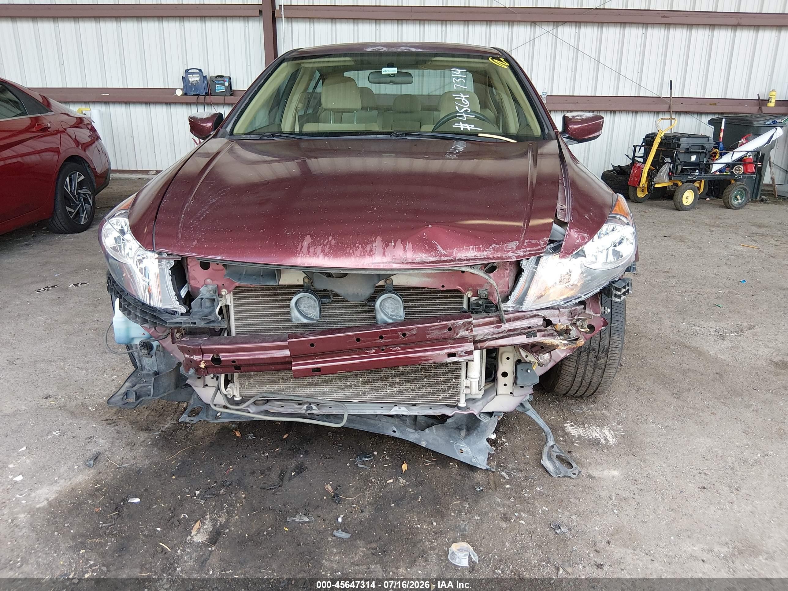 2009 Honda Accord 2.4 Lx Maroon vin: 1HGCP26389A092005