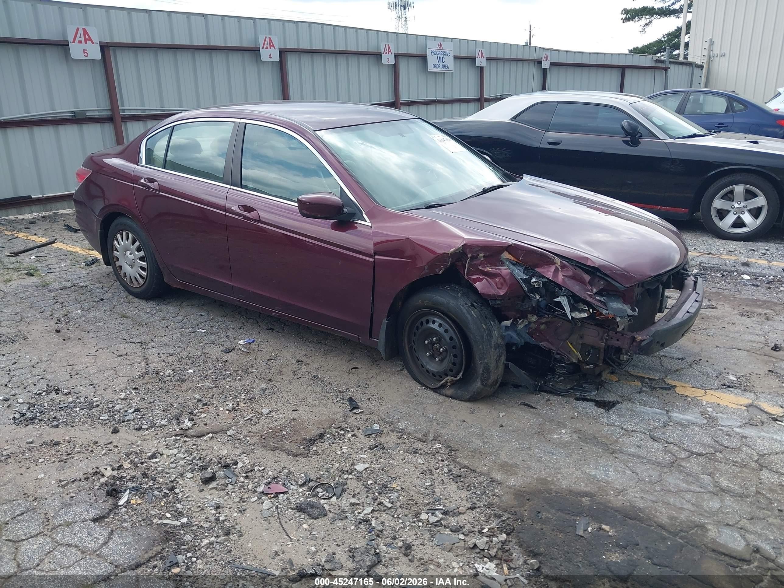 2009 Honda Accord 2.4 Lx Maroon vin: 1HGCP26389A145897