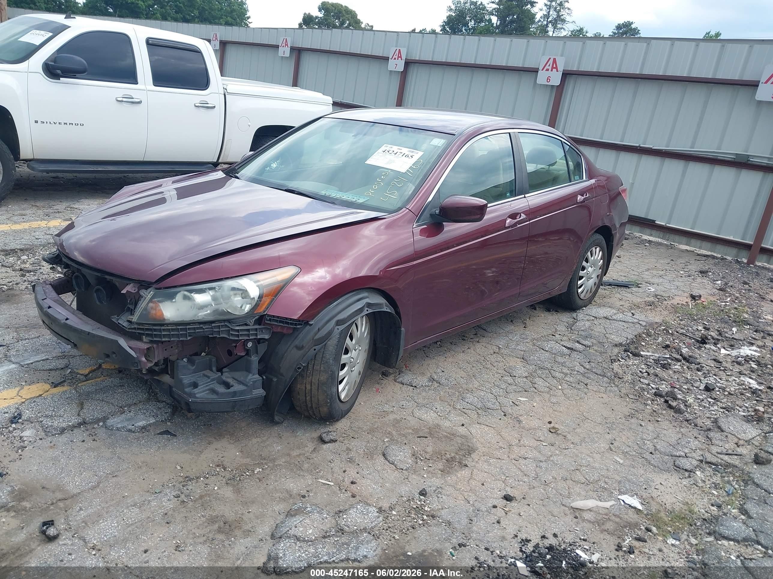 2009 Honda Accord 2.4 Lx Maroon vin: 1HGCP26389A145897