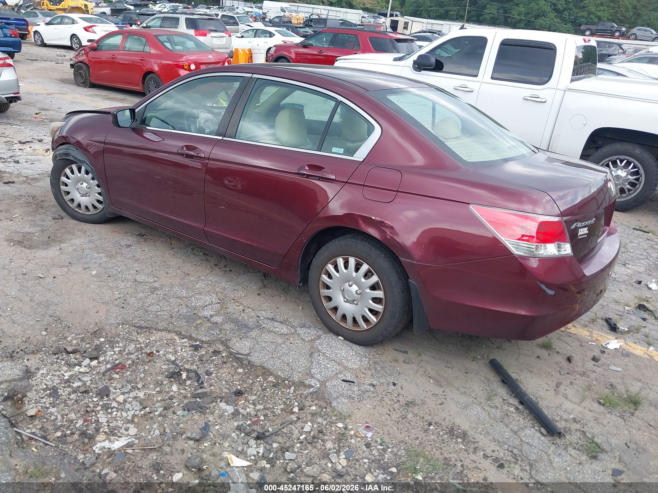 2009 Honda Accord 2.4 Lx Maroon vin: 1HGCP26389A145897