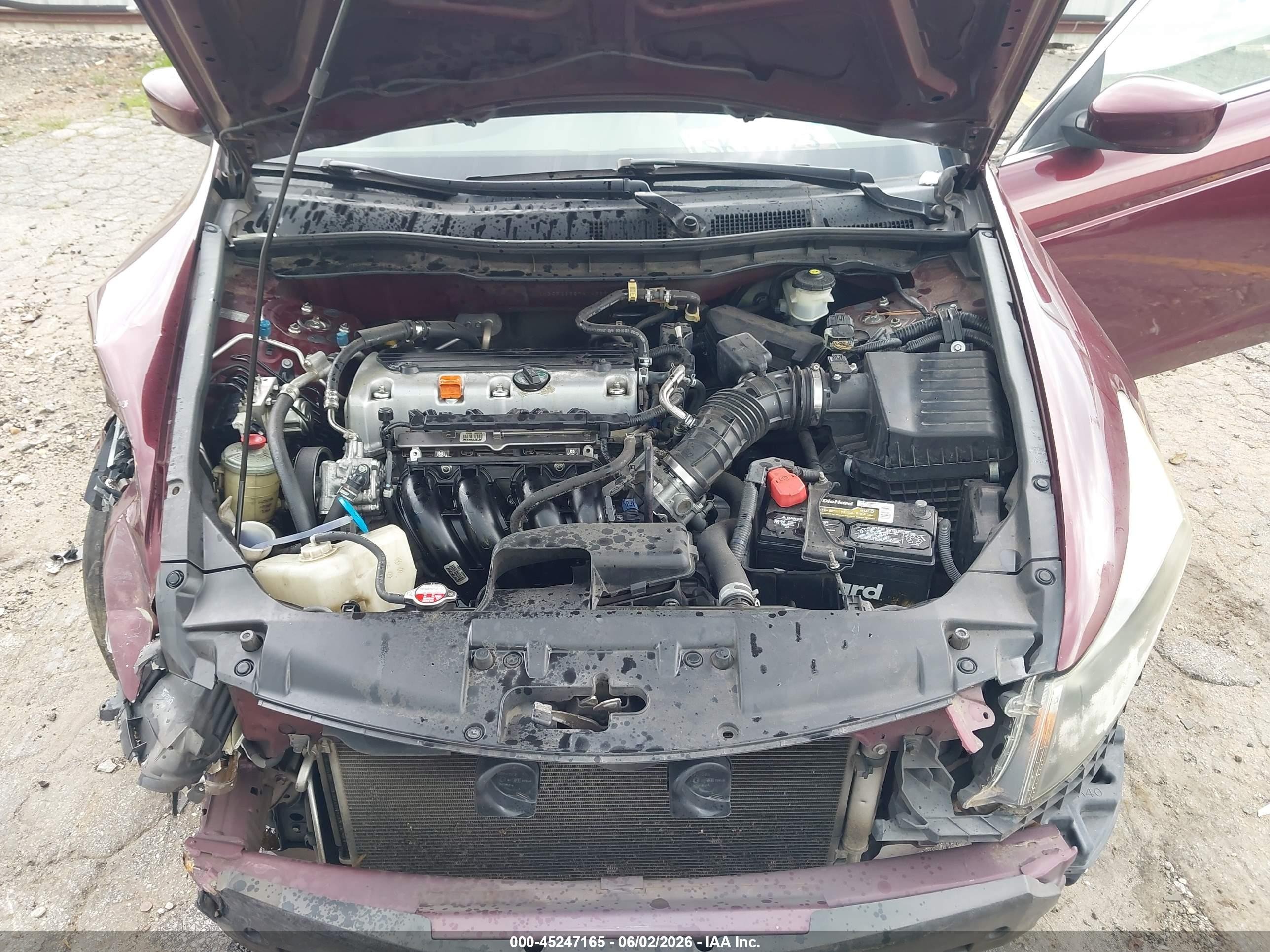 2009 Honda Accord 2.4 Lx Maroon vin: 1HGCP26389A145897