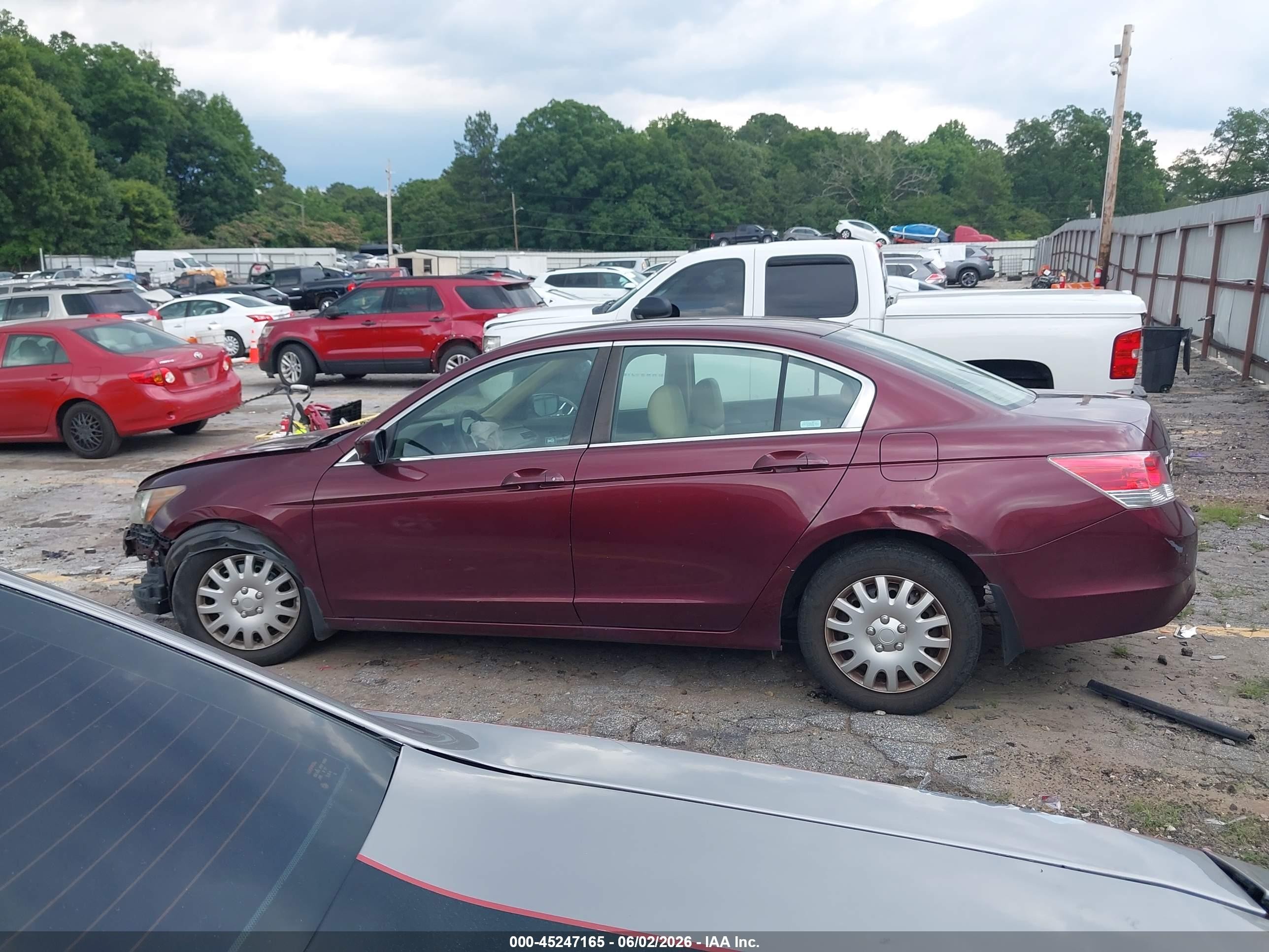 2009 Honda Accord 2.4 Lx Maroon vin: 1HGCP26389A145897