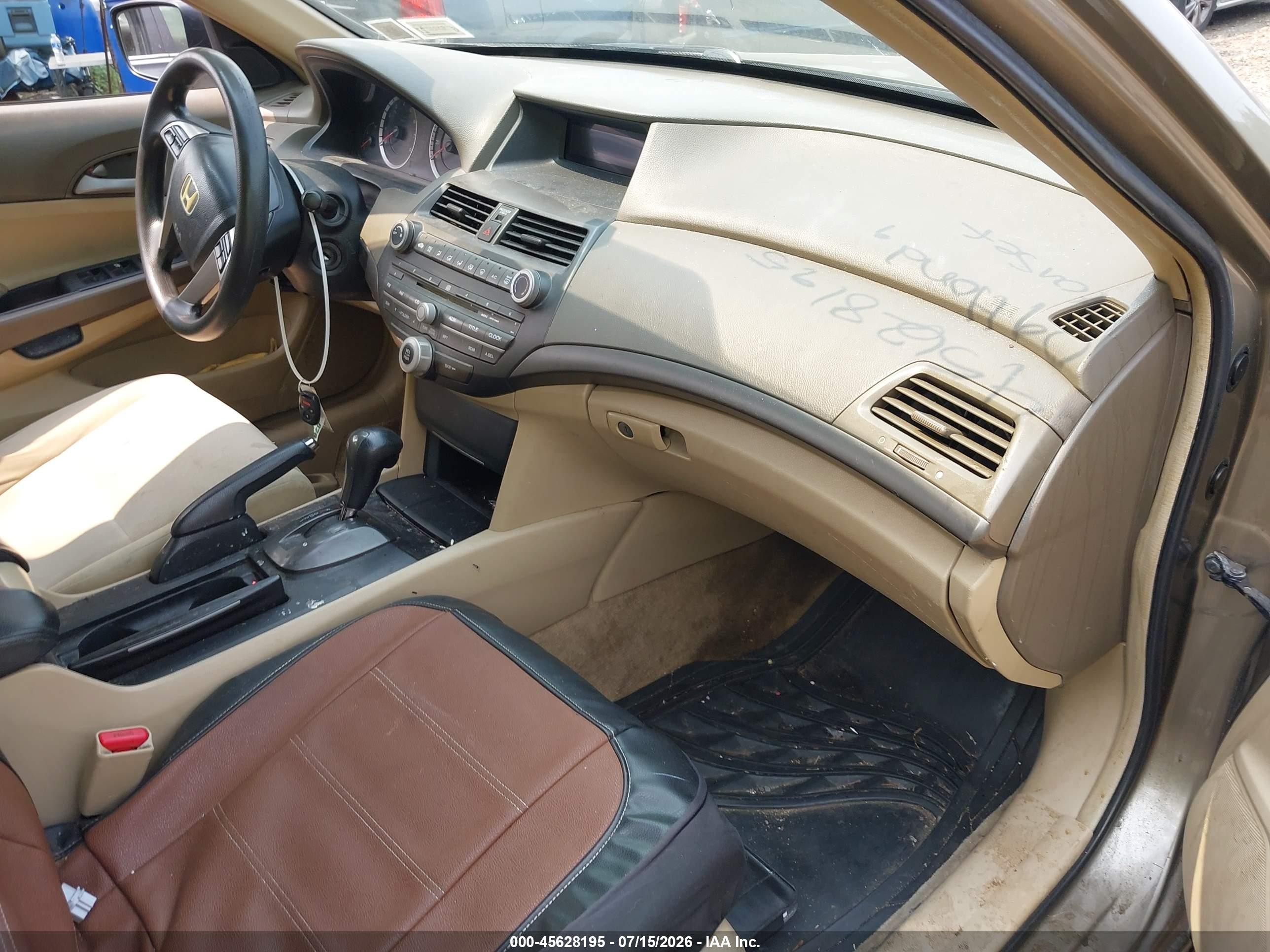 2009 Honda Accord 2.4 Lx Beige vin: 1HGCP26389A160738