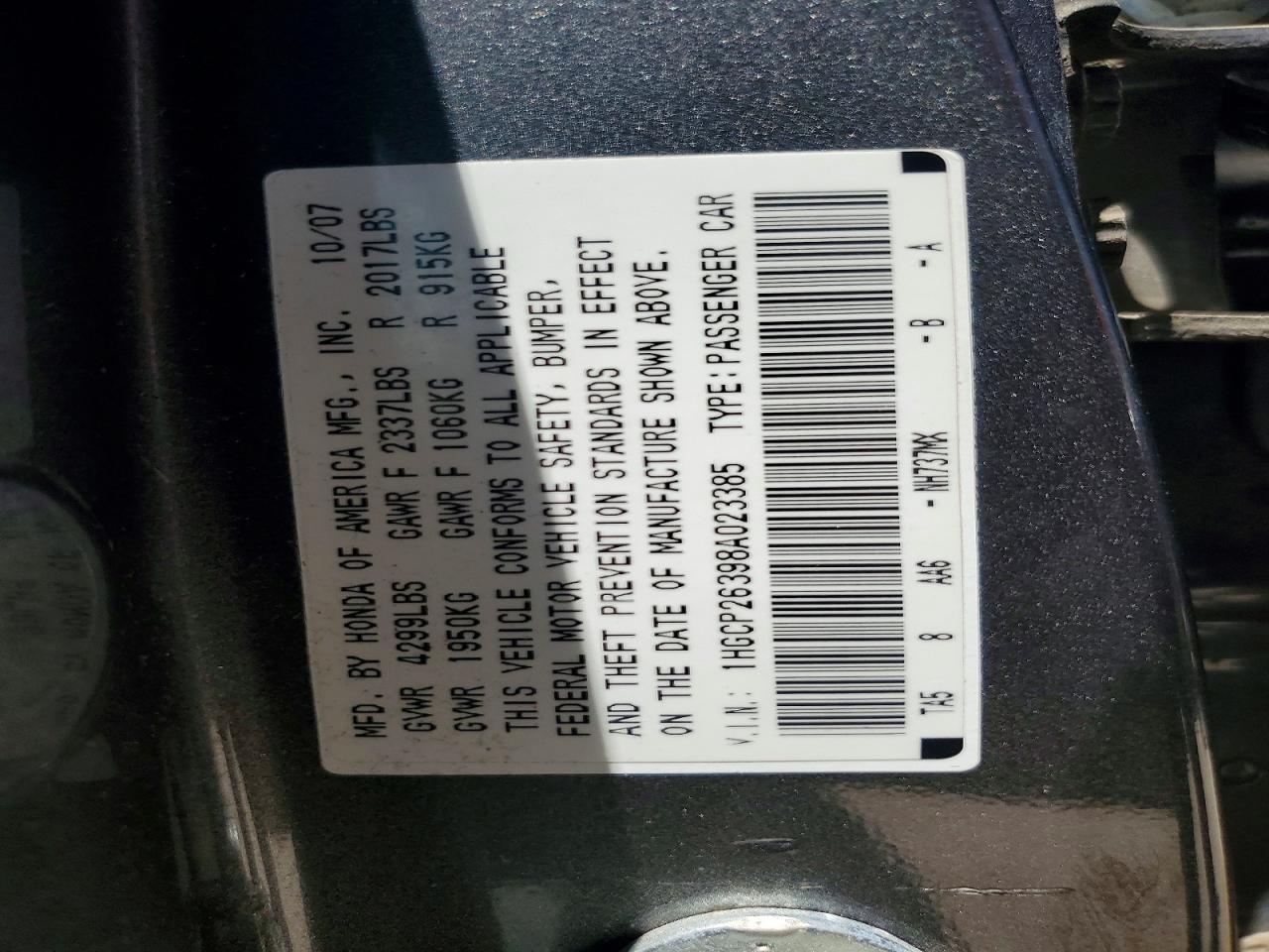 2008 Honda Accord Lx Gray vin: 1HGCP26398A023385