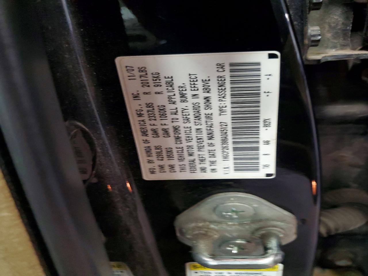 2008 Honda Accord Lx Black vin: 1HGCP26398A045127