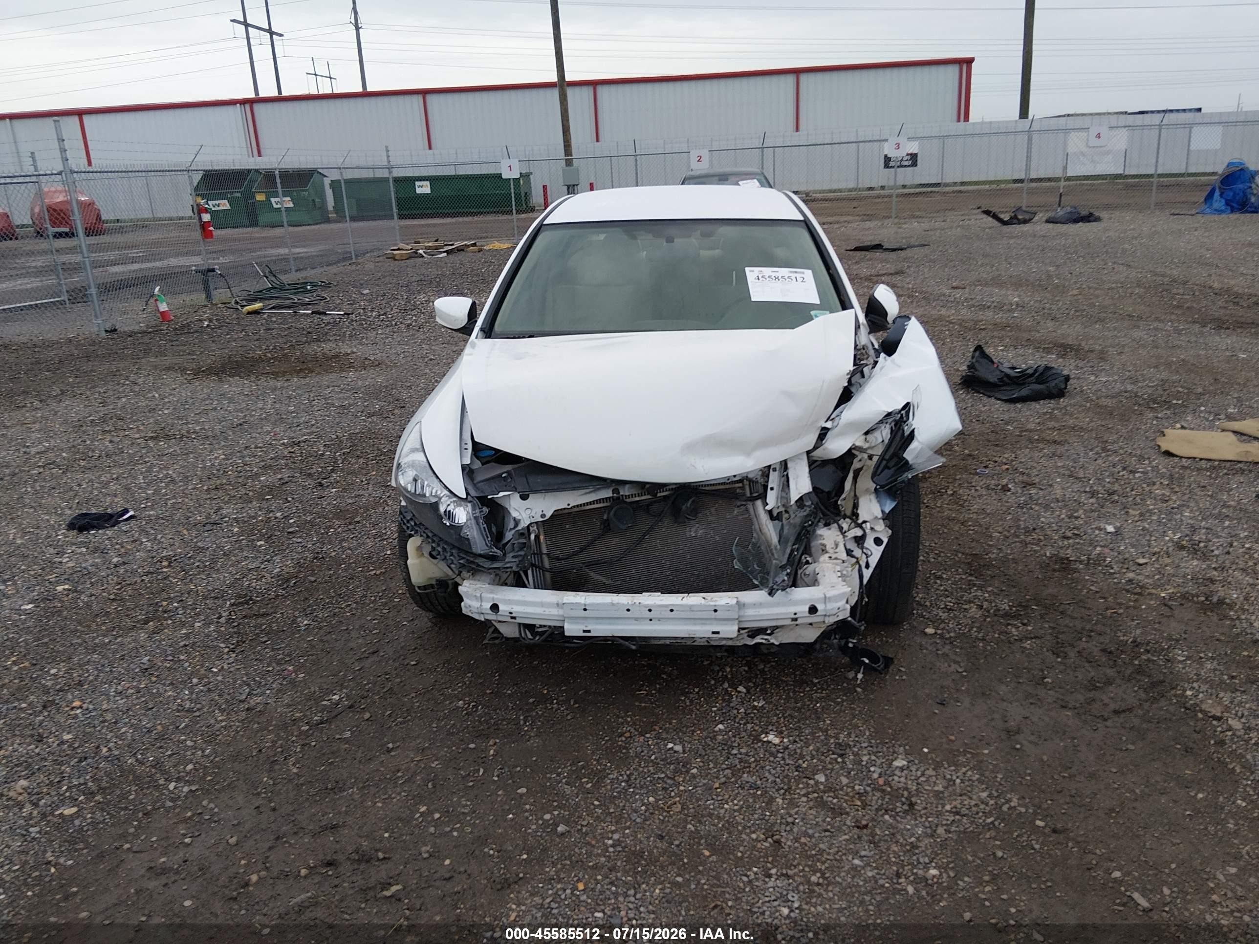2008 Honda Accord 2.4 Lx White vin: 1HGCP26398A082291
