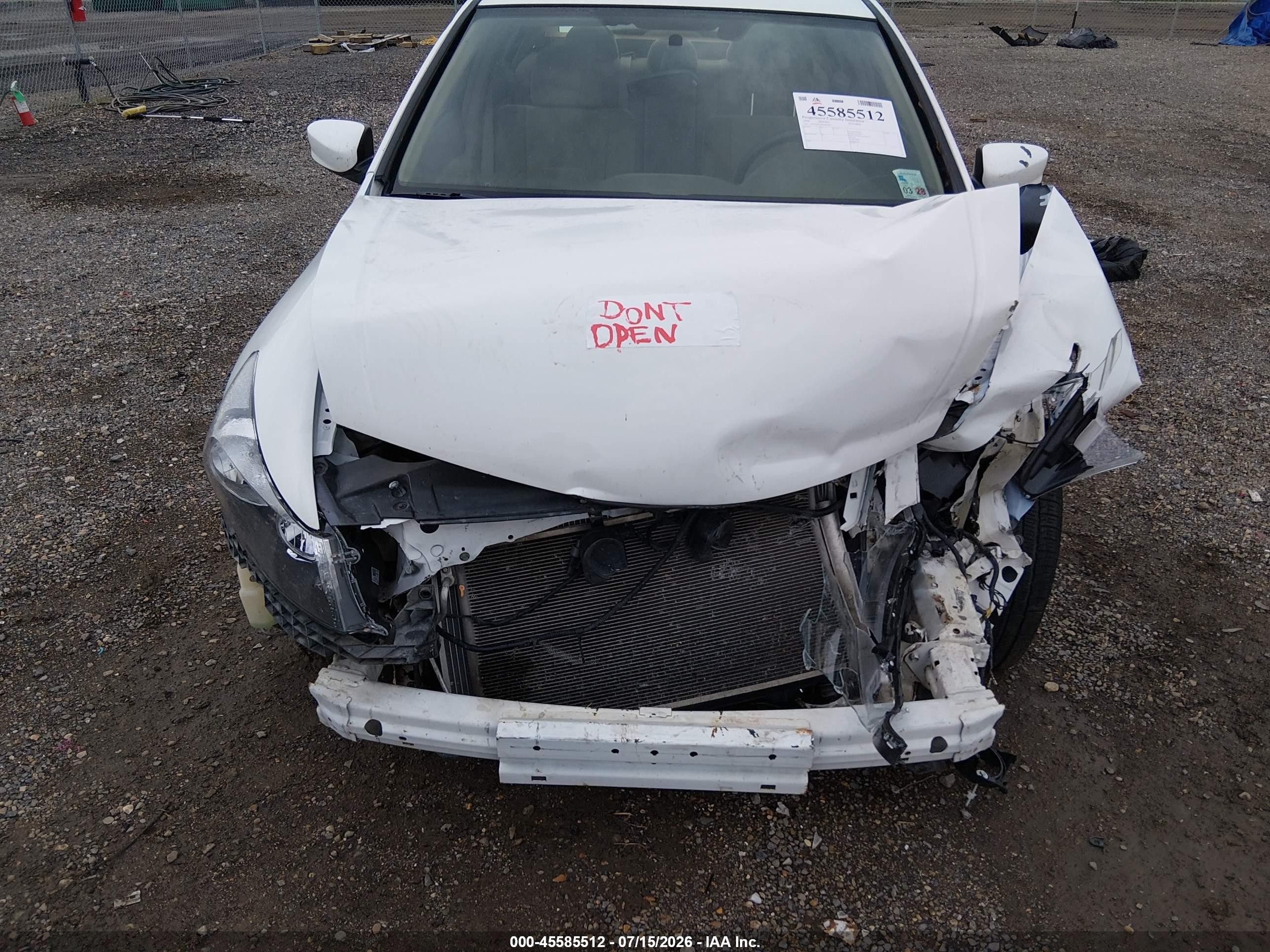 2008 Honda Accord 2.4 Lx White vin: 1HGCP26398A082291