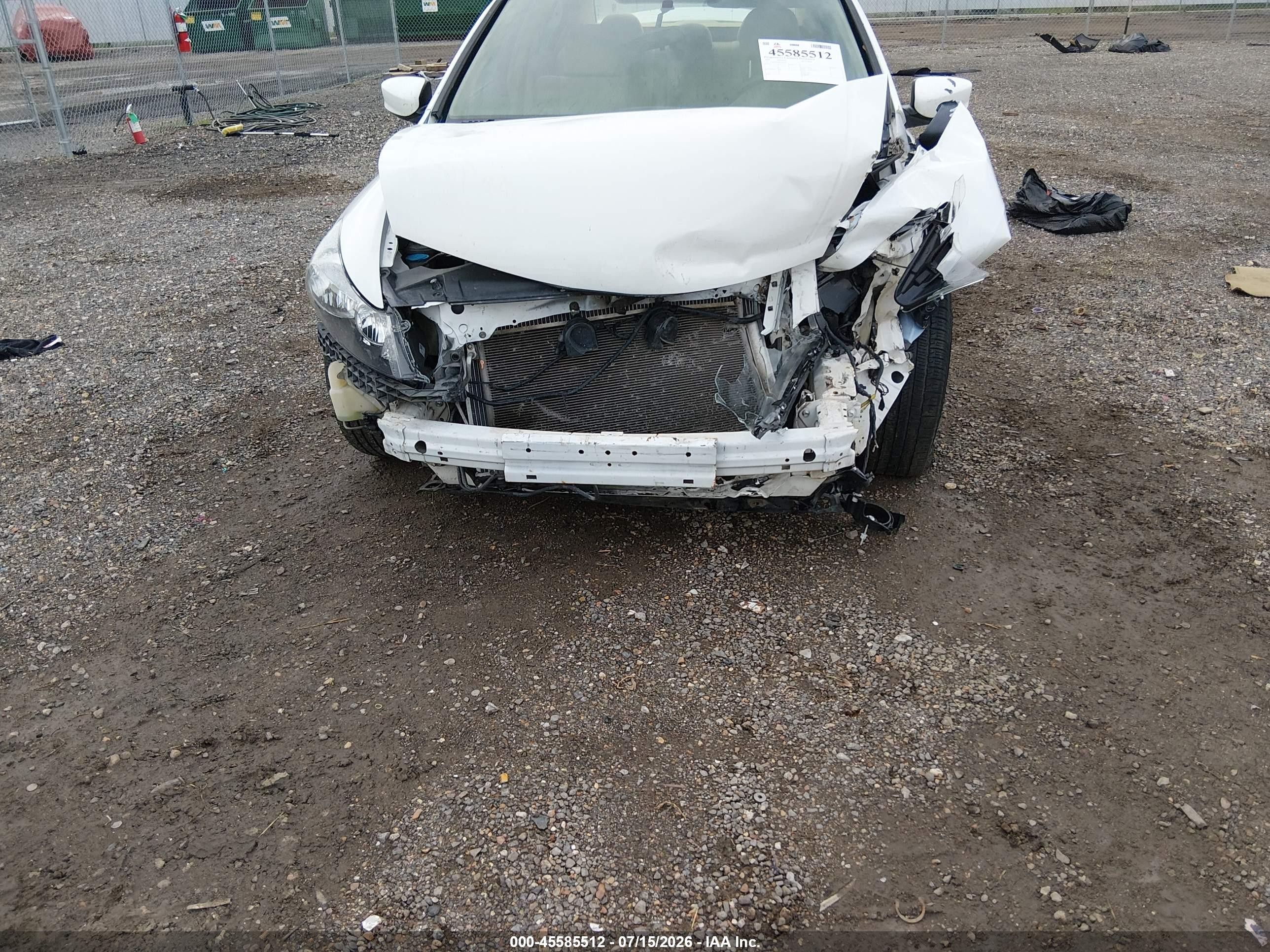 2008 Honda Accord 2.4 Lx White vin: 1HGCP26398A082291