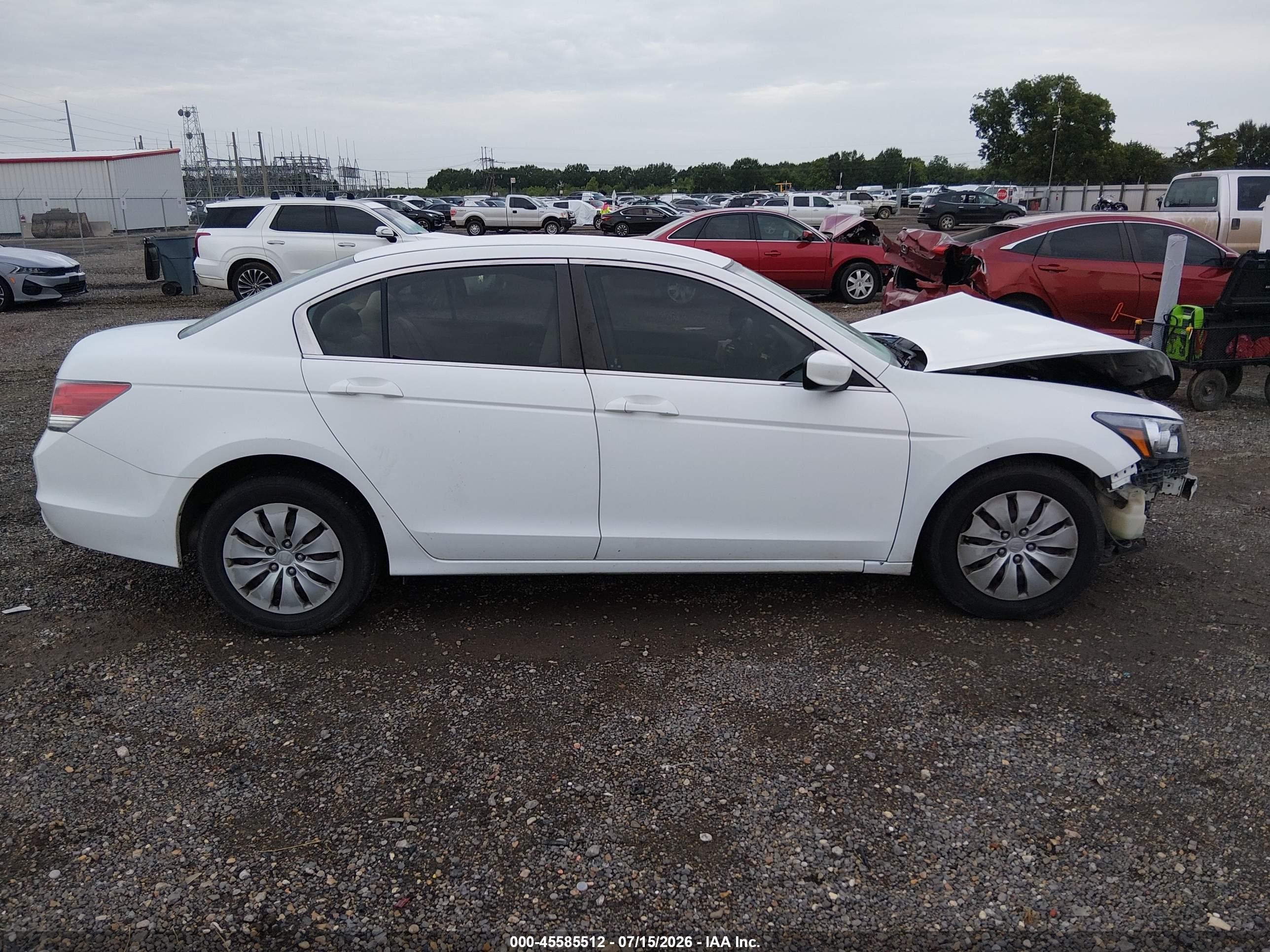 2008 Honda Accord 2.4 Lx White vin: 1HGCP26398A082291