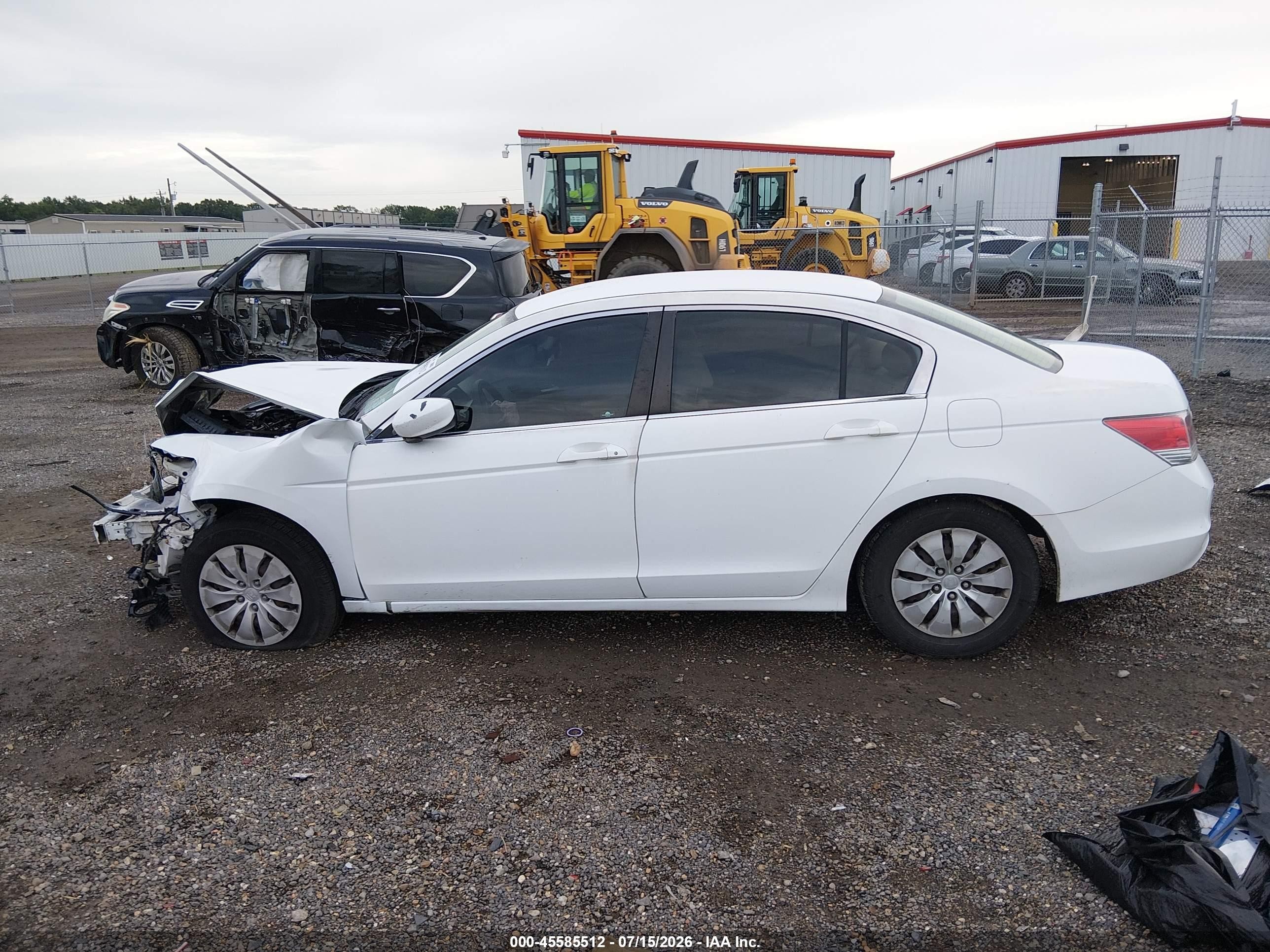 2008 Honda Accord 2.4 Lx White vin: 1HGCP26398A082291