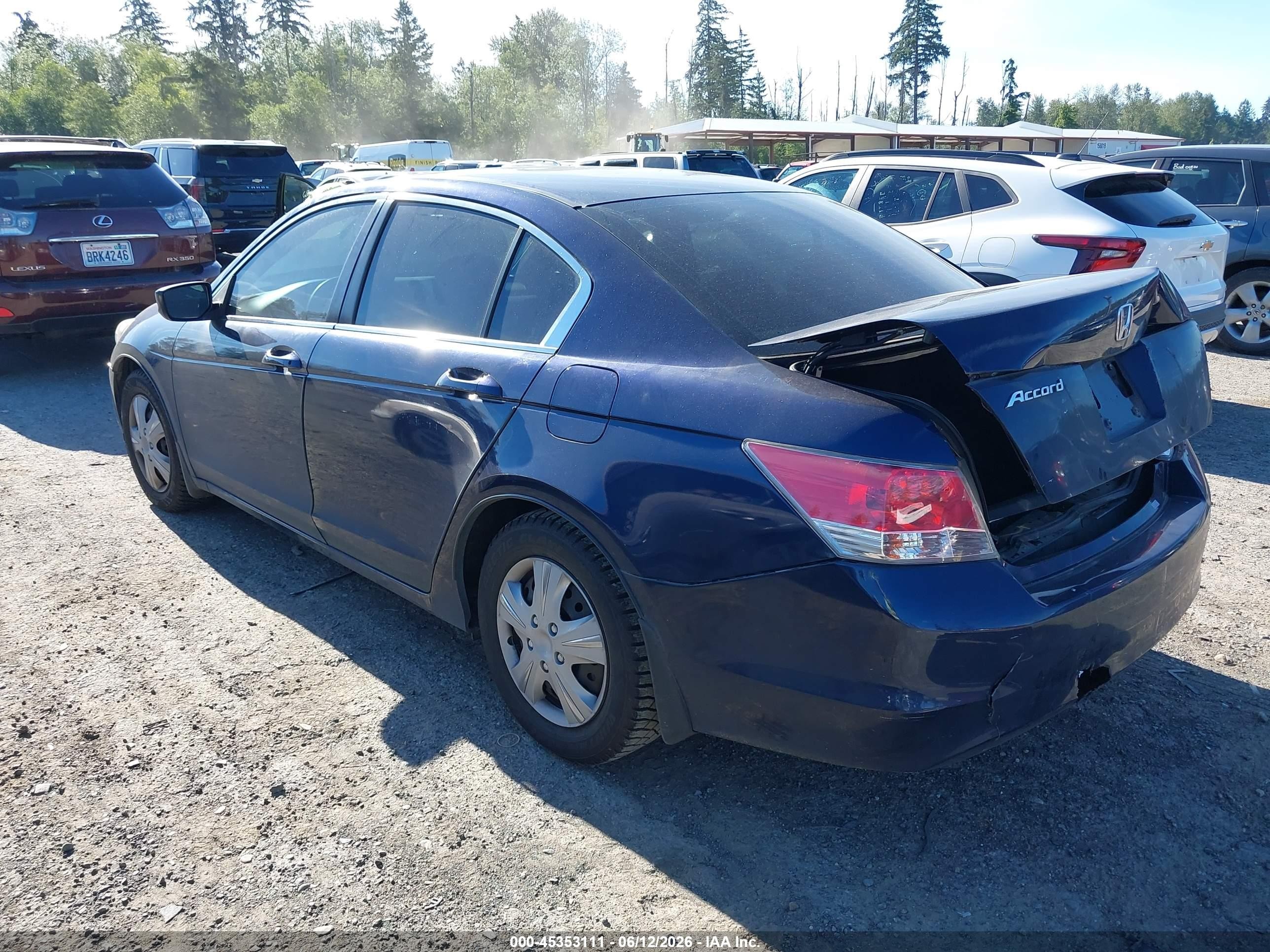 2008 Honda Accord 2.4 Lx Dark Blue vin: 1HGCP26398A144420