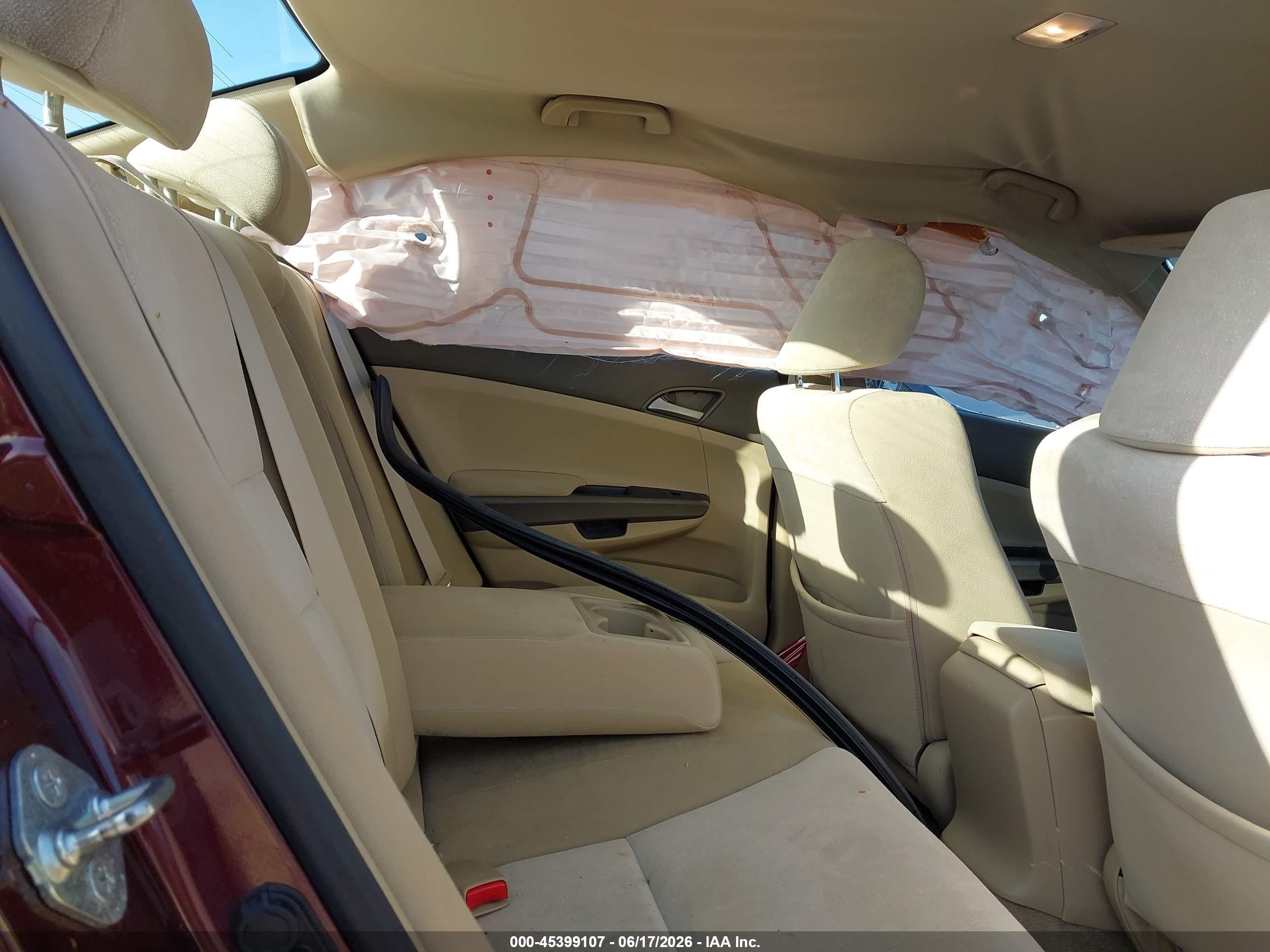 2009 Honda Accord 2.4 Lx Темно-бордовый vin: 1HGCP26399A111368
