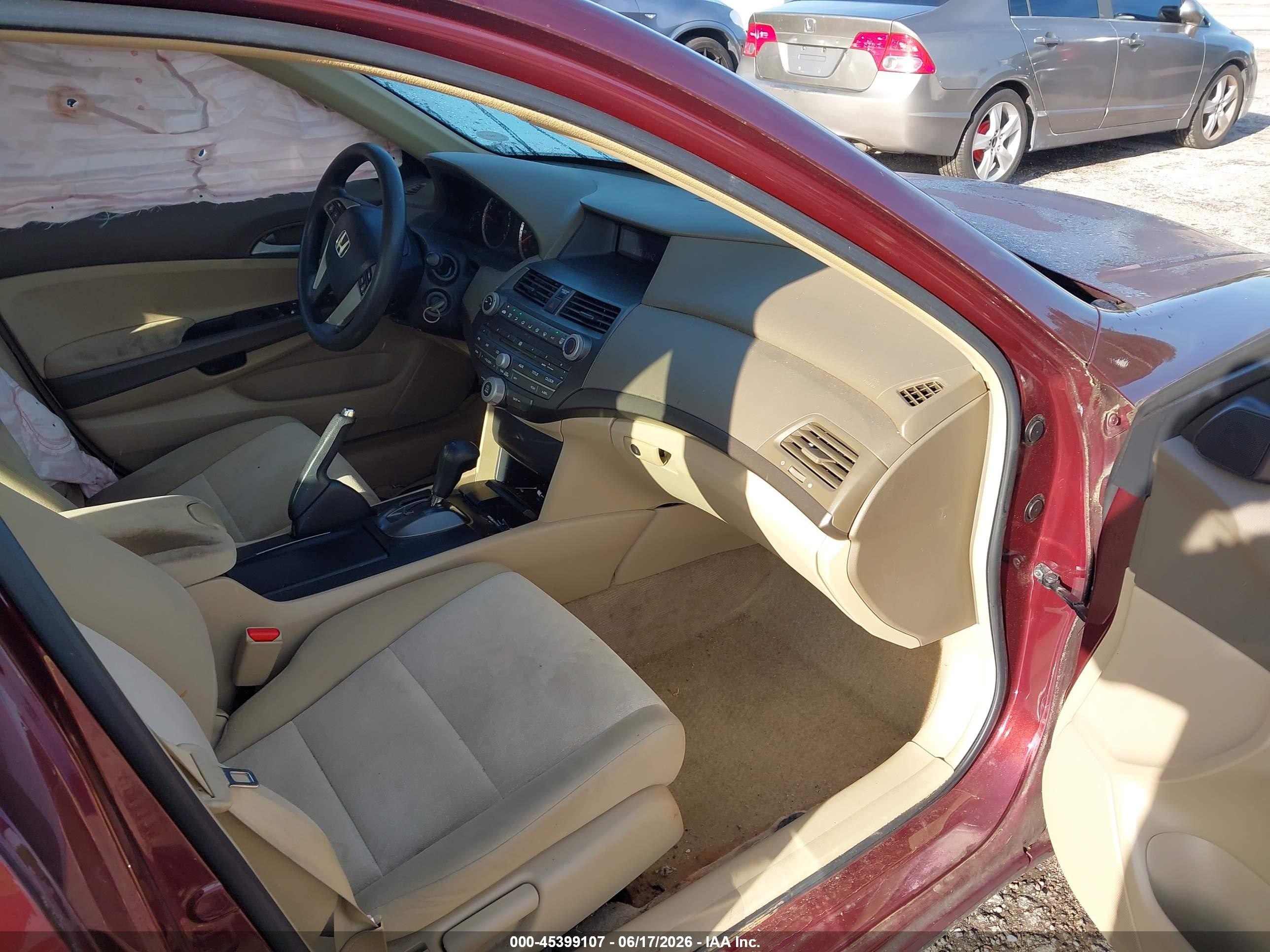 2009 Honda Accord 2.4 Lx Темно-бордовый vin: 1HGCP26399A111368