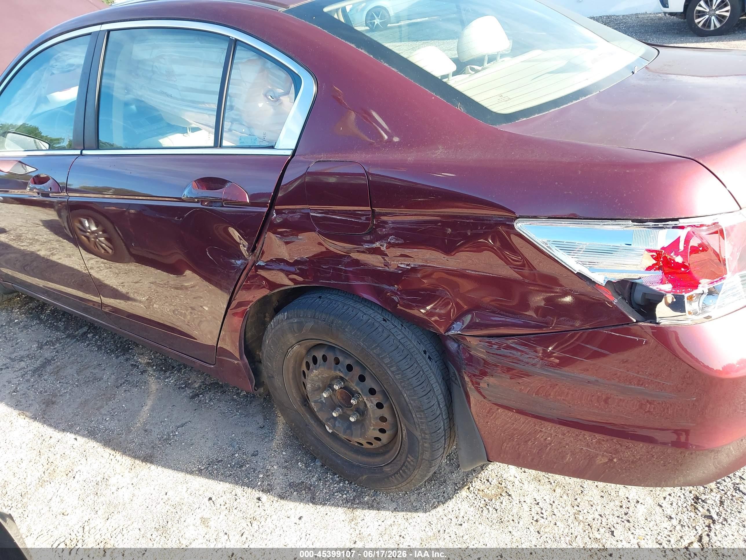 2009 Honda Accord 2.4 Lx Темно-бордовый vin: 1HGCP26399A111368