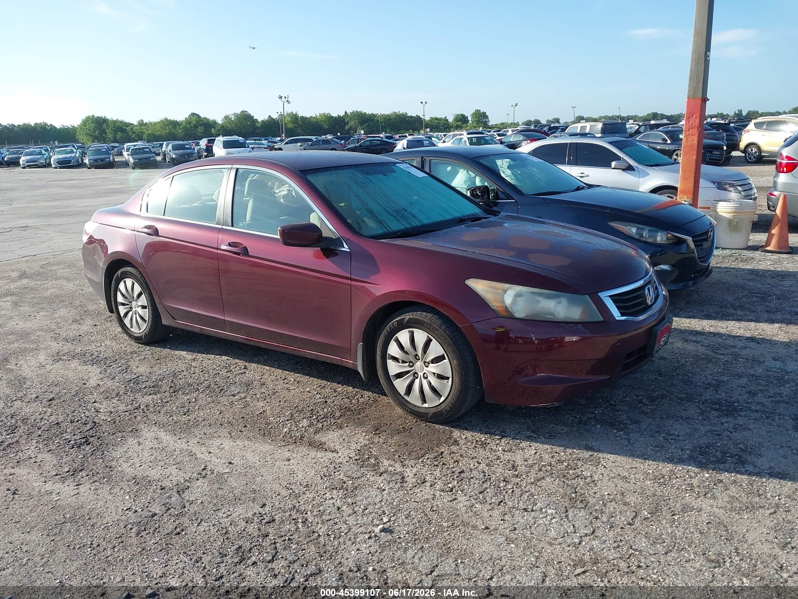 2009 Honda Accord 2.4 Lx Maroon vin: 1HGCP26399A111368