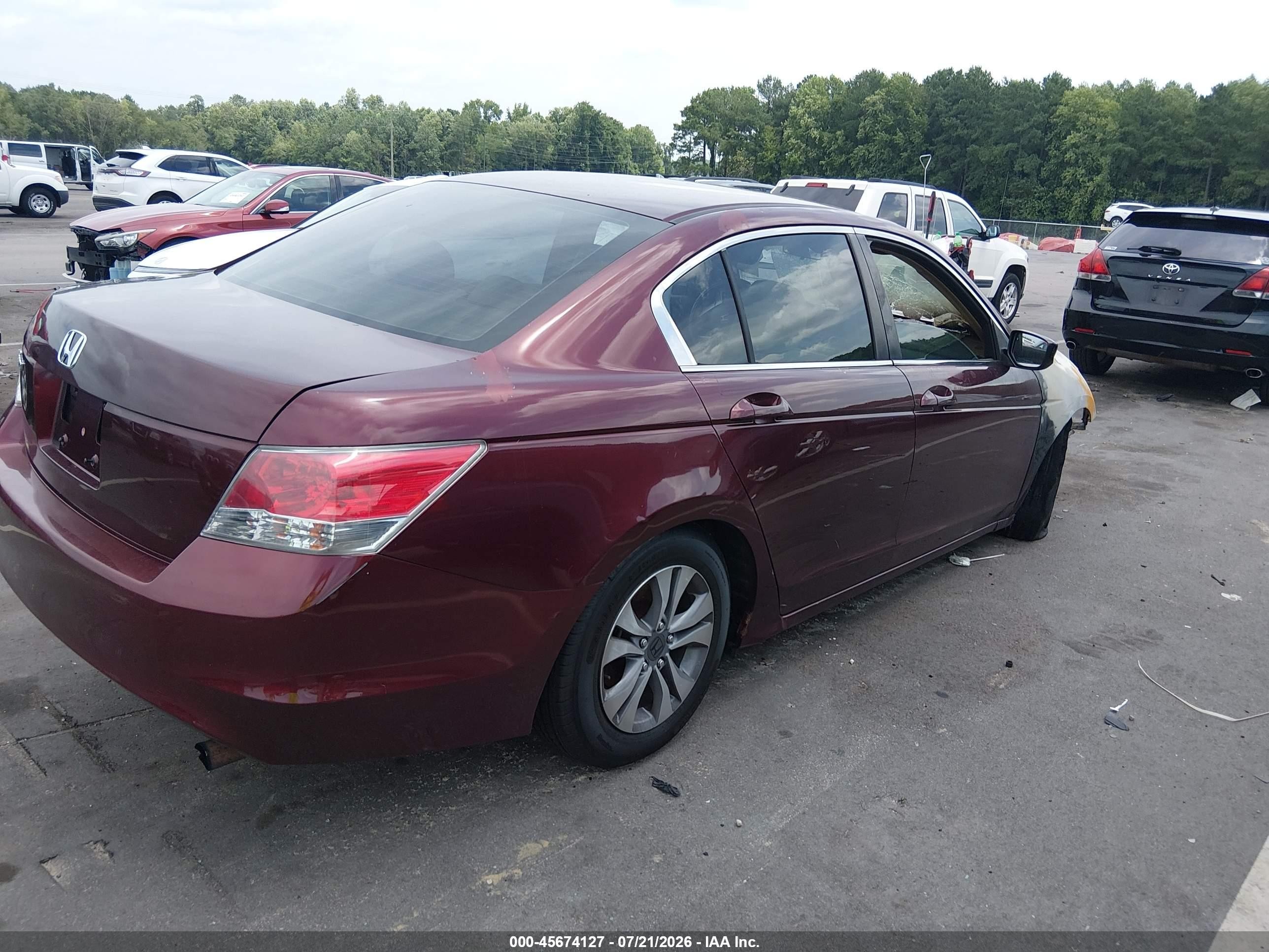 2008 Honda Accord 2.4 Lx Burgundy vin: 1HGCP263X8A081084