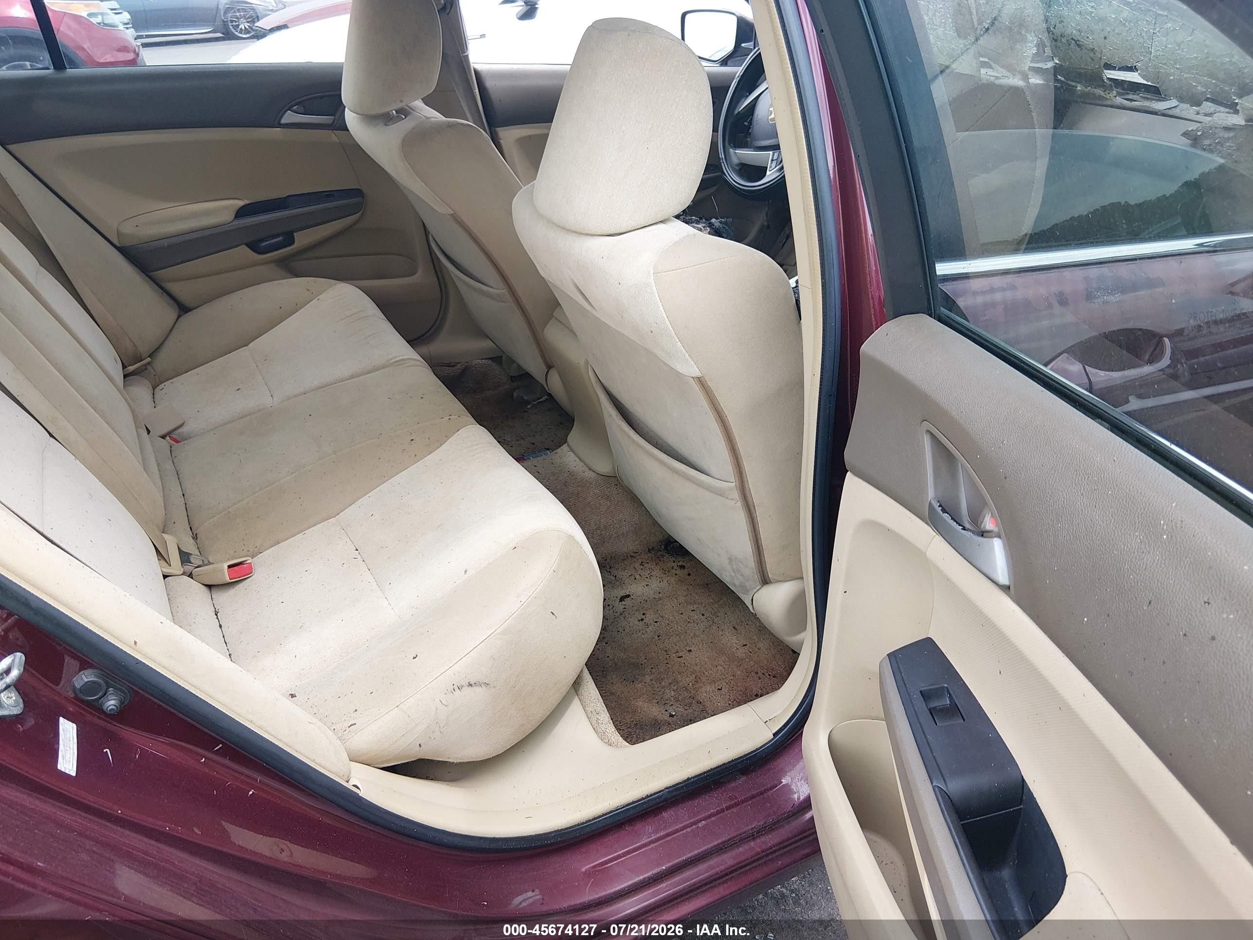 2008 Honda Accord 2.4 Lx Burgundy vin: 1HGCP263X8A081084
