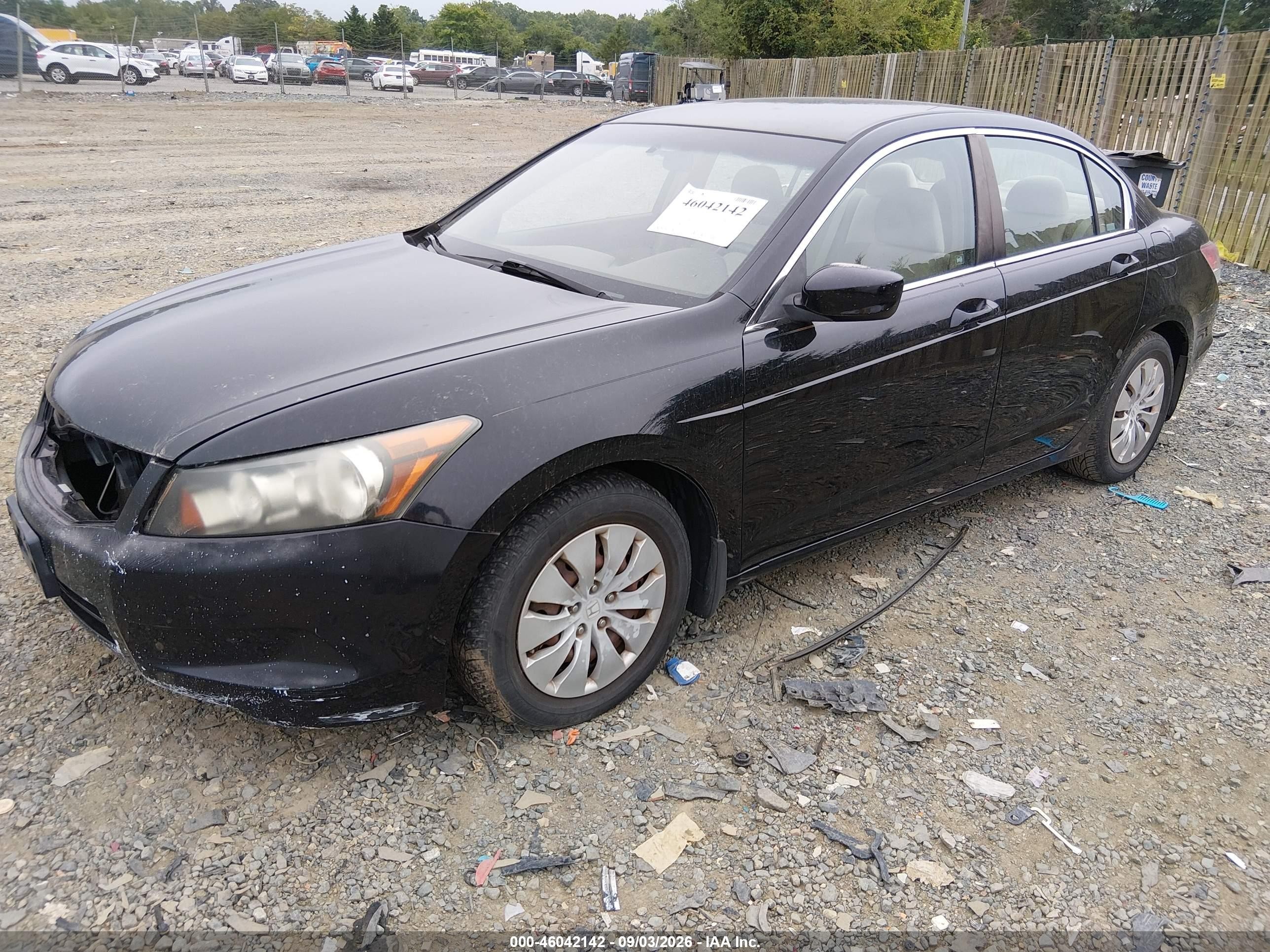 2008 Honda Accord 2.4 Lx Черный vin: 1HGCP263X8A140604