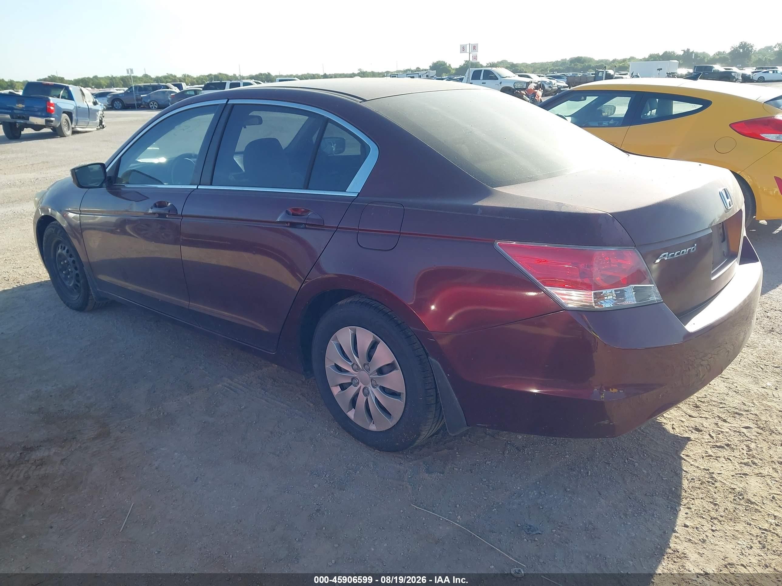 2008 Honda Accord 2.4 Lx Maroon vin: 1HGCP263X8A146290