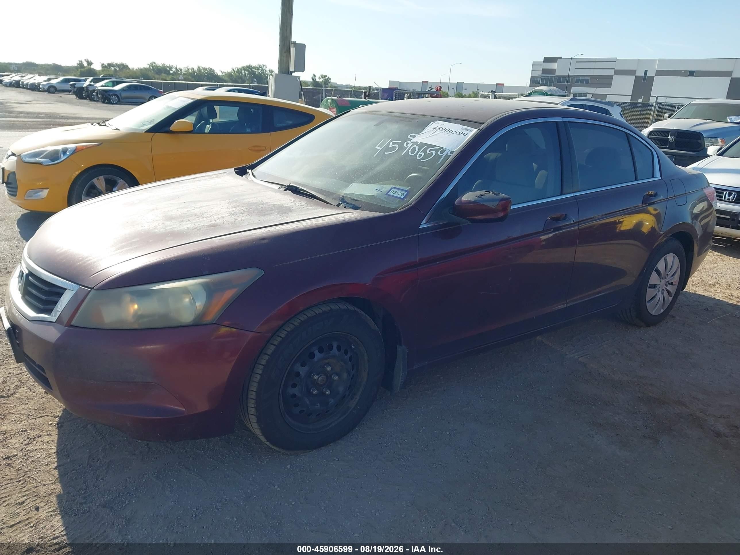 2008 Honda Accord 2.4 Lx Maroon vin: 1HGCP263X8A146290