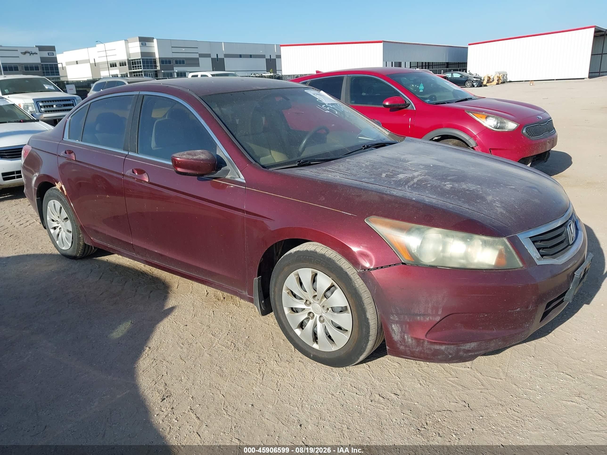 2008 Honda Accord 2.4 Lx Темно-бордовый vin: 1HGCP263X8A146290