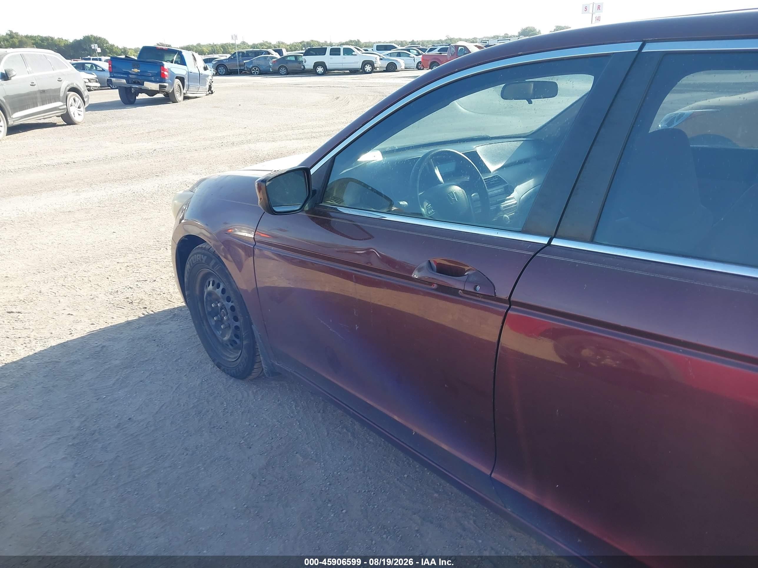 2008 Honda Accord 2.4 Lx Maroon vin: 1HGCP263X8A146290
