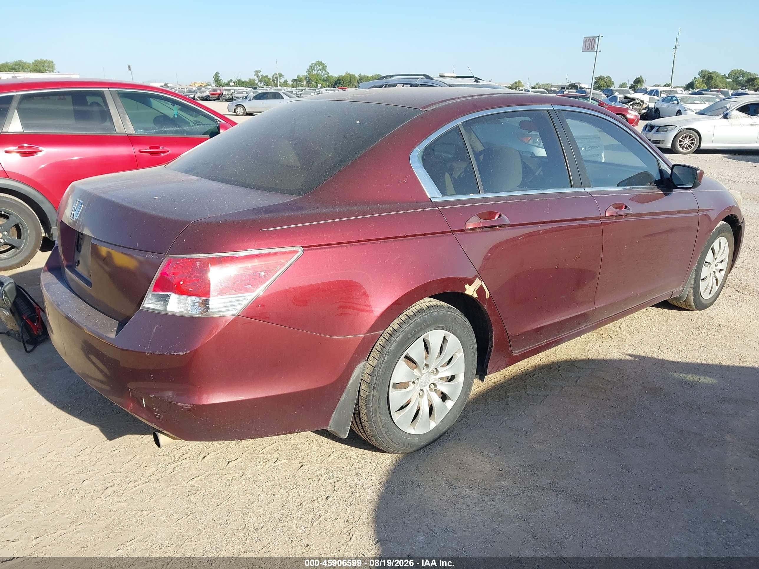 2008 Honda Accord 2.4 Lx Maroon vin: 1HGCP263X8A146290