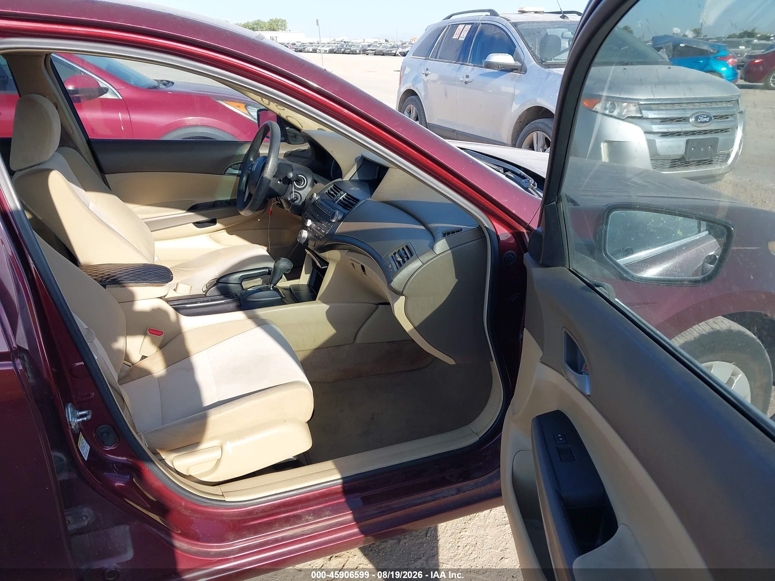 2008 Honda Accord 2.4 Lx Maroon vin: 1HGCP263X8A146290