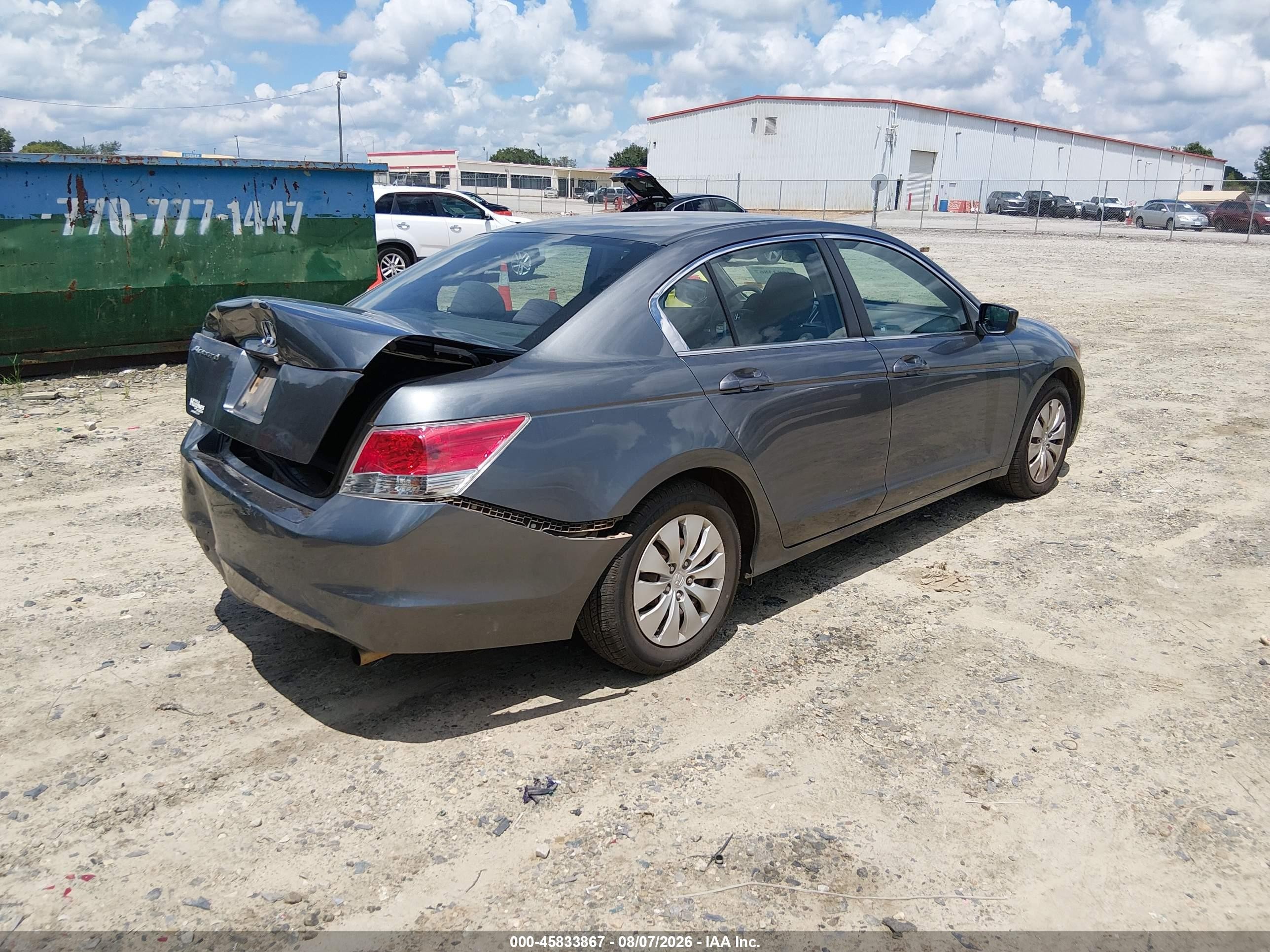 2009 Honda Accord 2.4 Lx Gray vin: 1HGCP263X9A078395